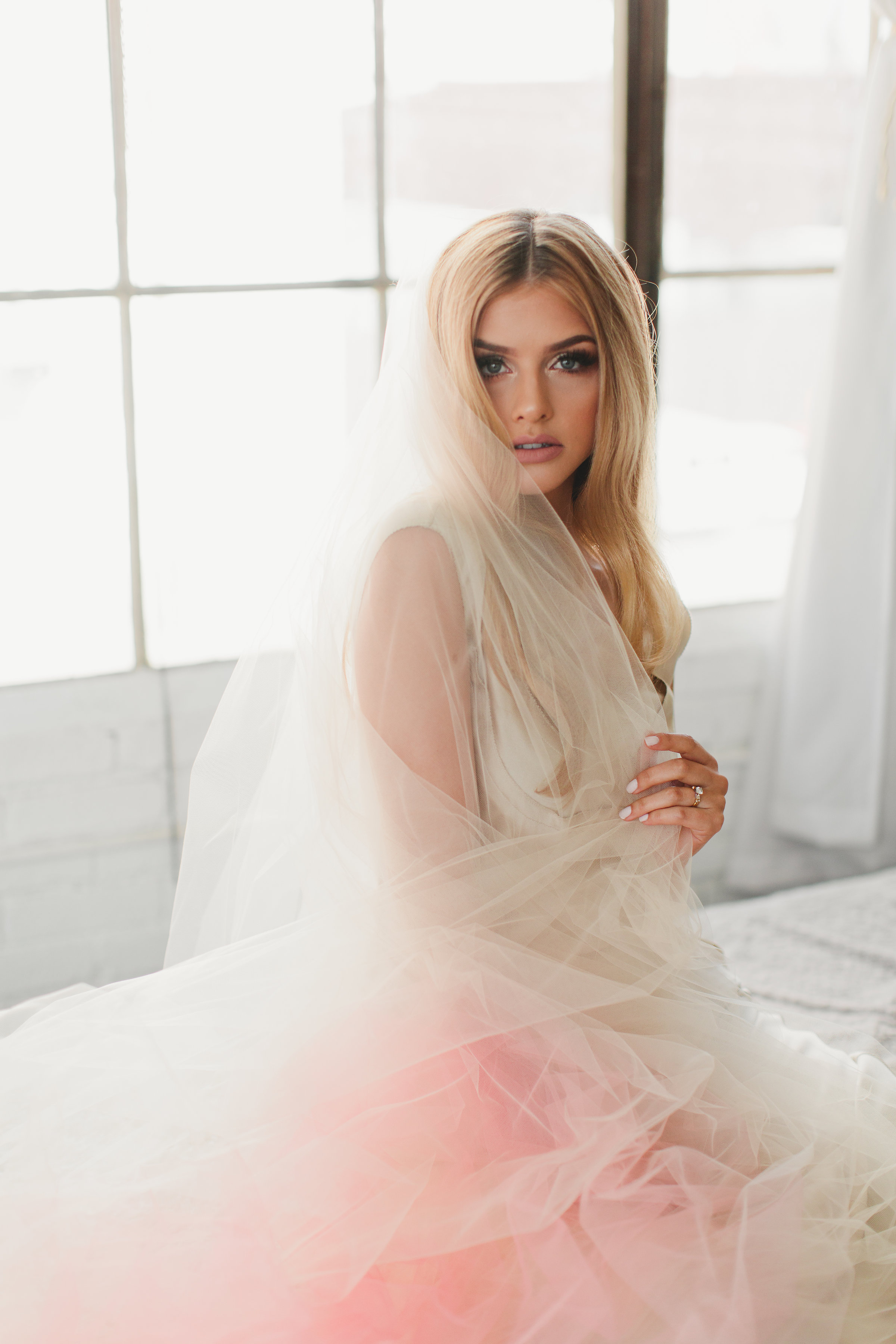 Blush Ombre Little Something Wedding Veil #1710