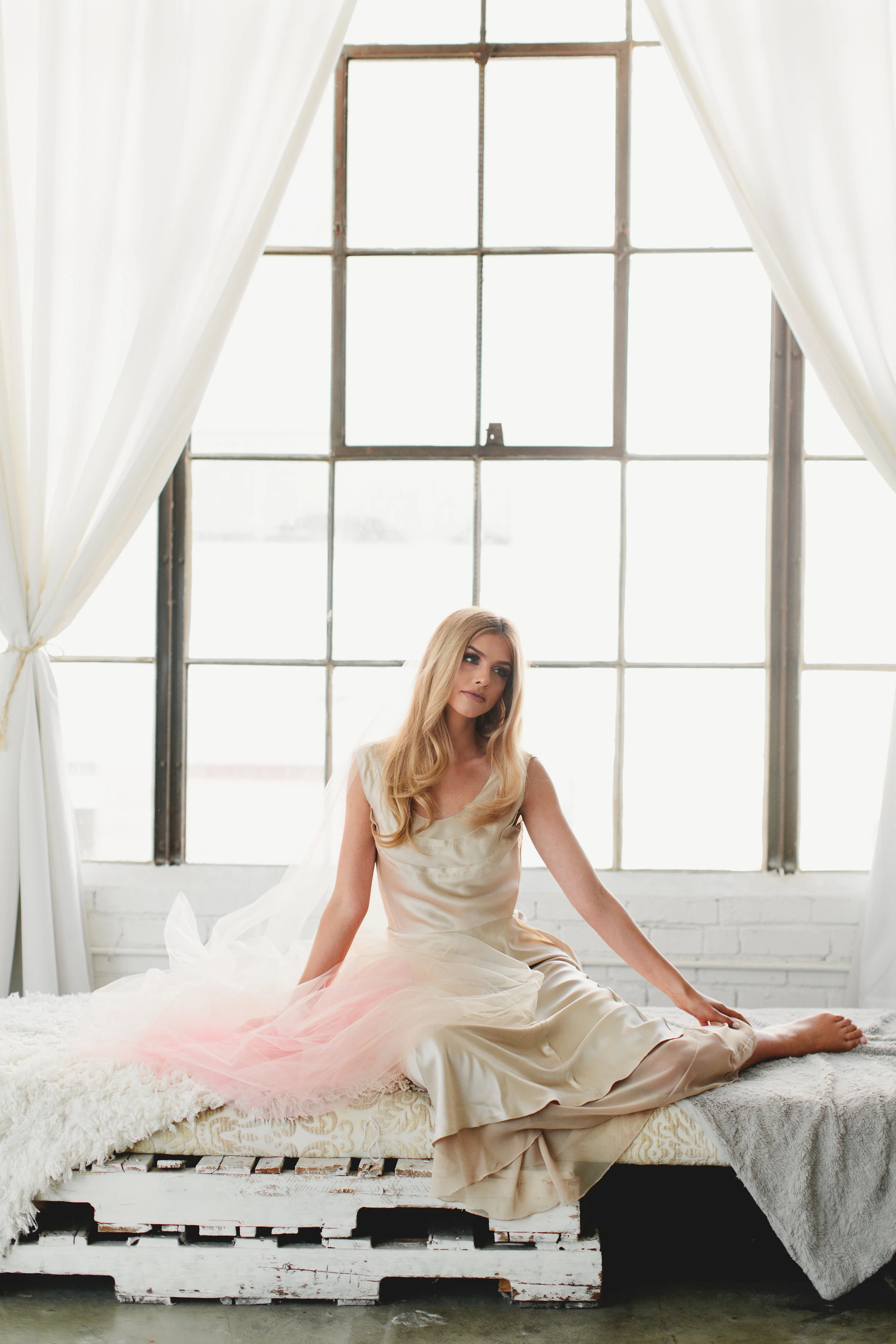 Blush Ombre Little Something Wedding Veil #1710