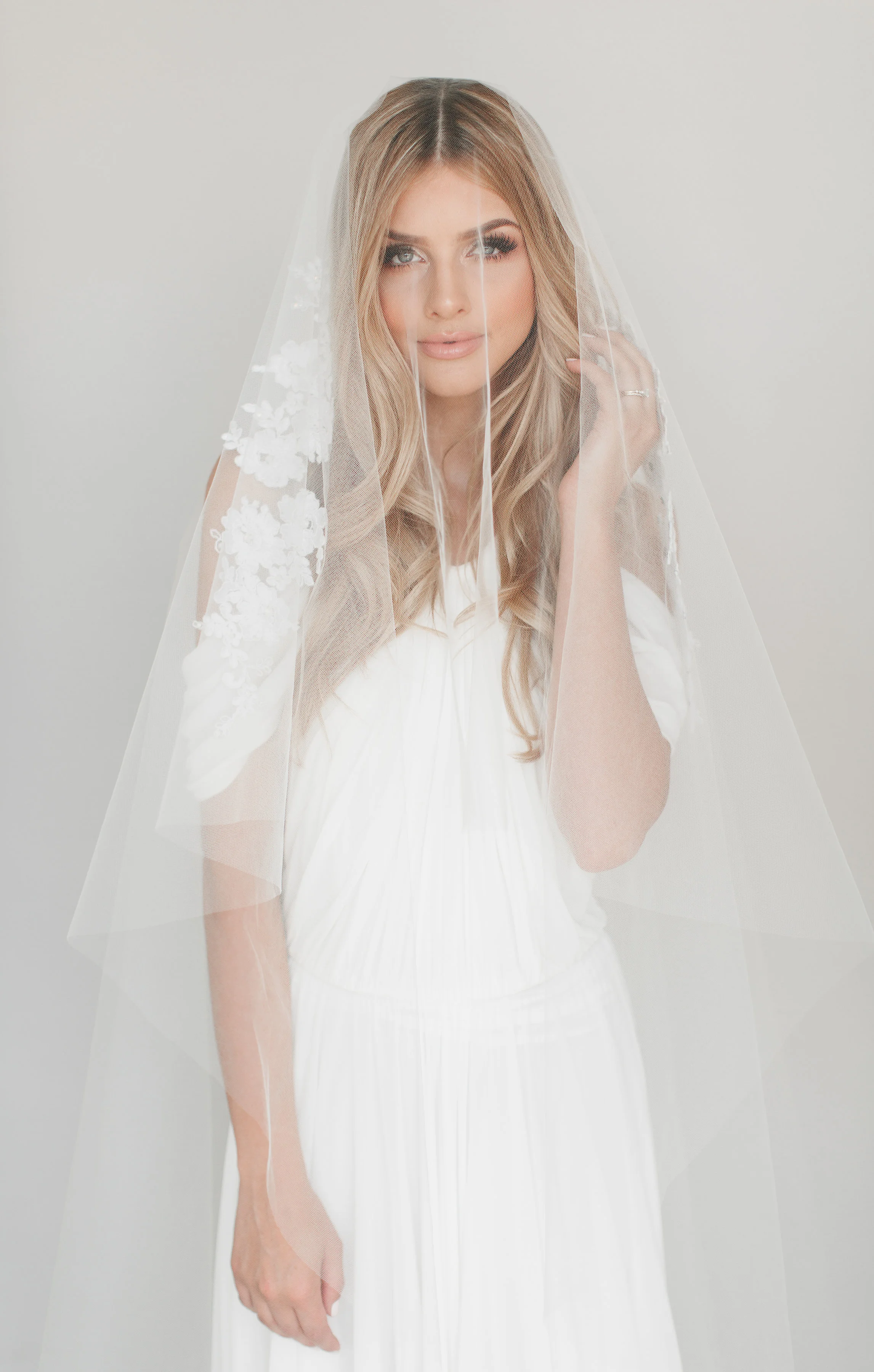 Crystal Opal Lace Drop Veil #1721