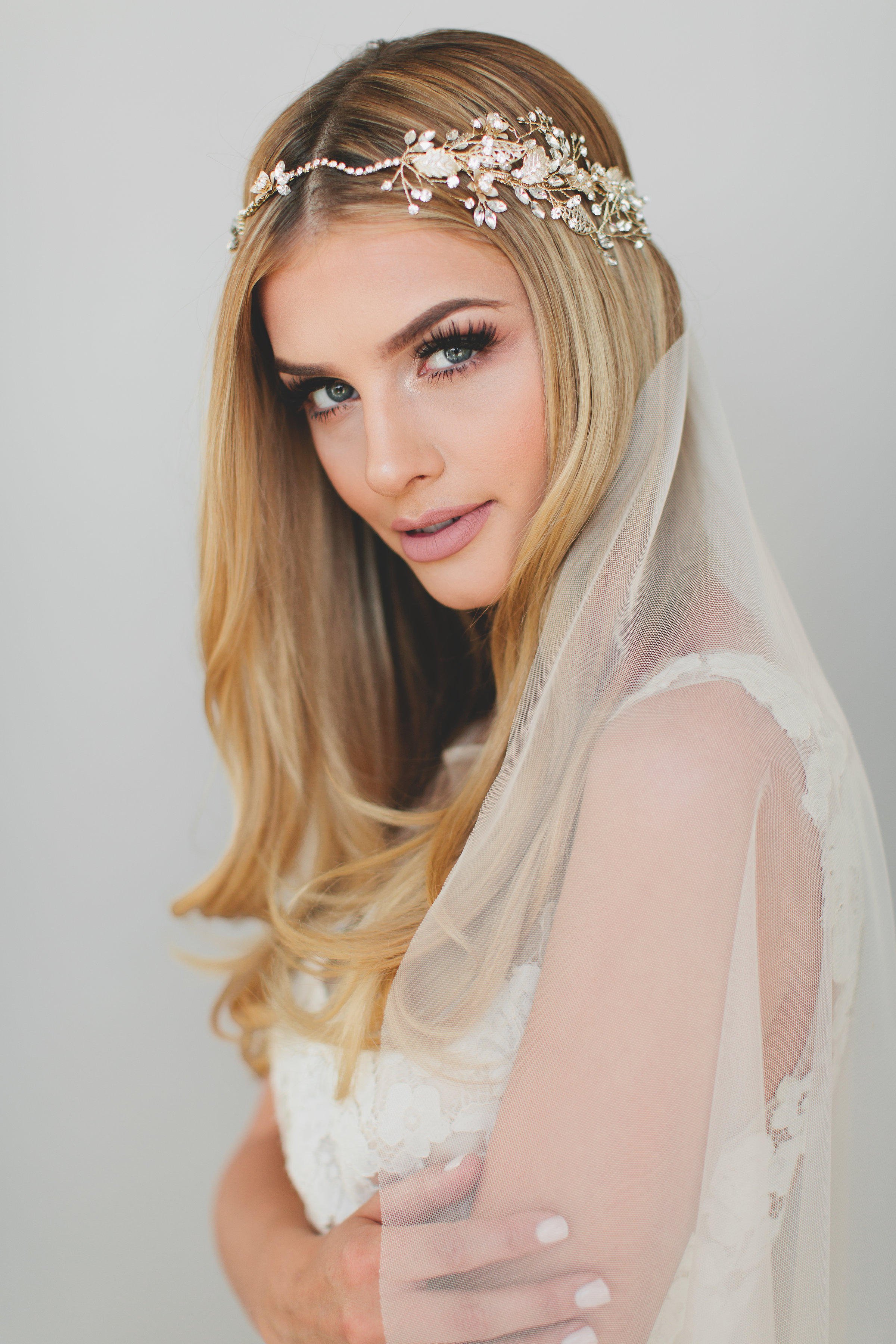 Bridal Crystal Flower Crown Headband #1728