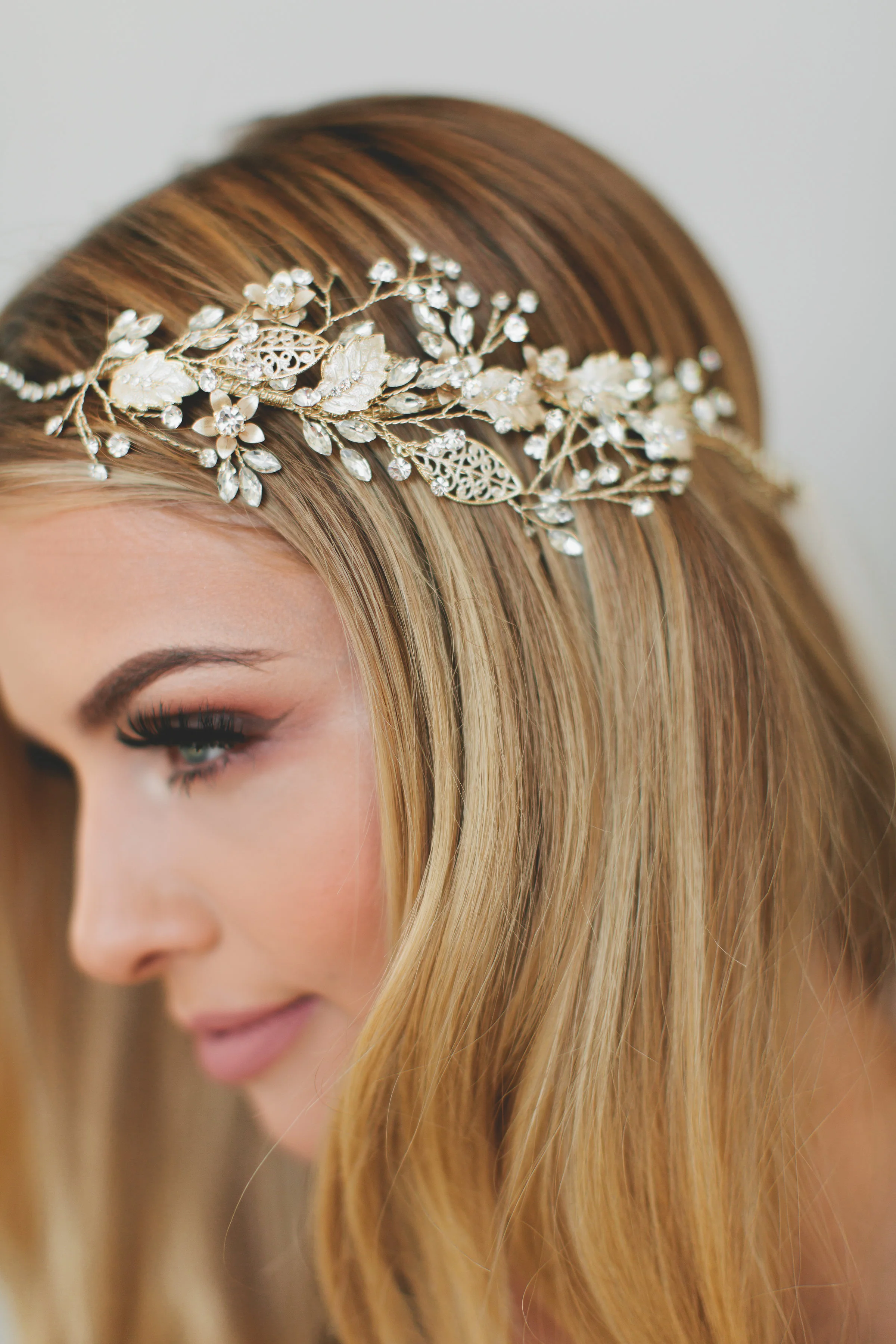 Bridal Crystal Flower Crown Headband #1728