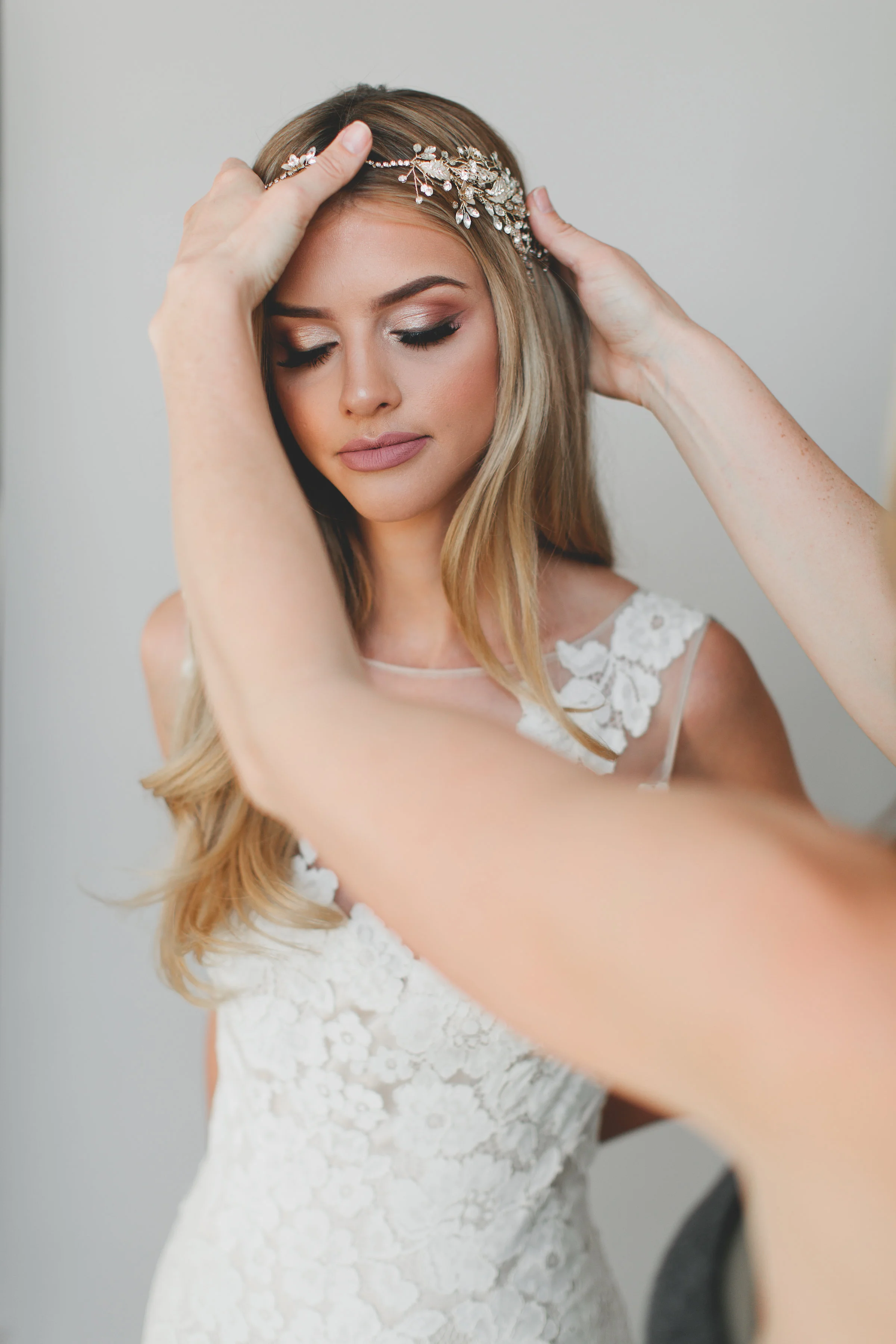 Bridal Crystal Flower Crown Headband #1728