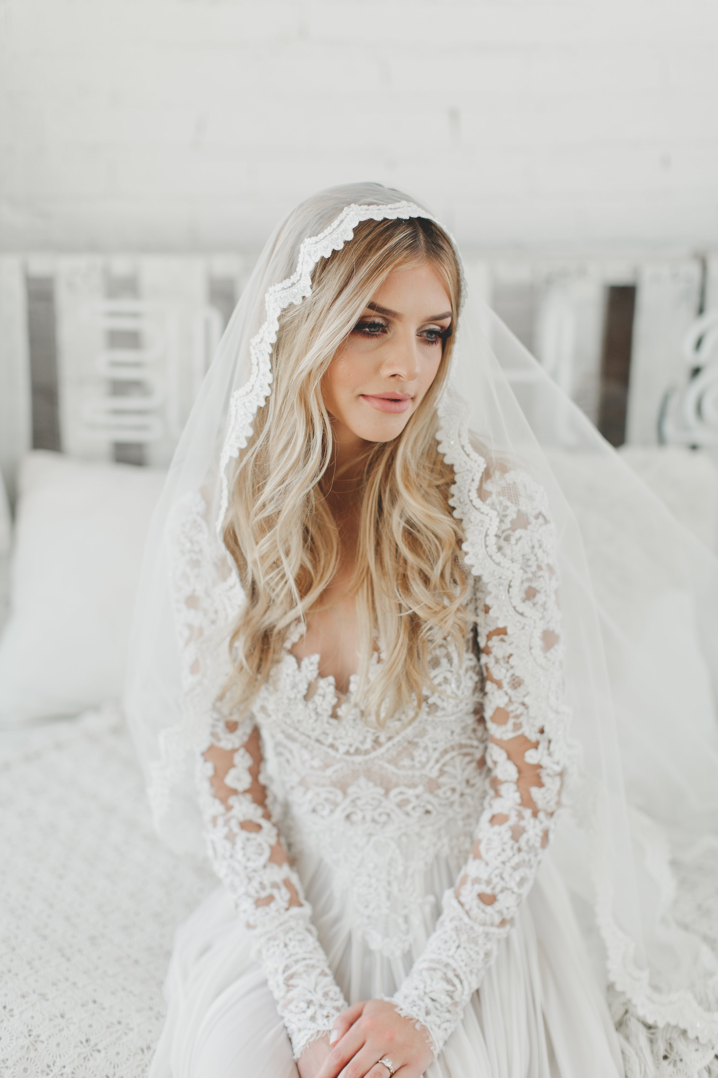 Waltz or Fingertip Lucille Mantilla Veil #1605
