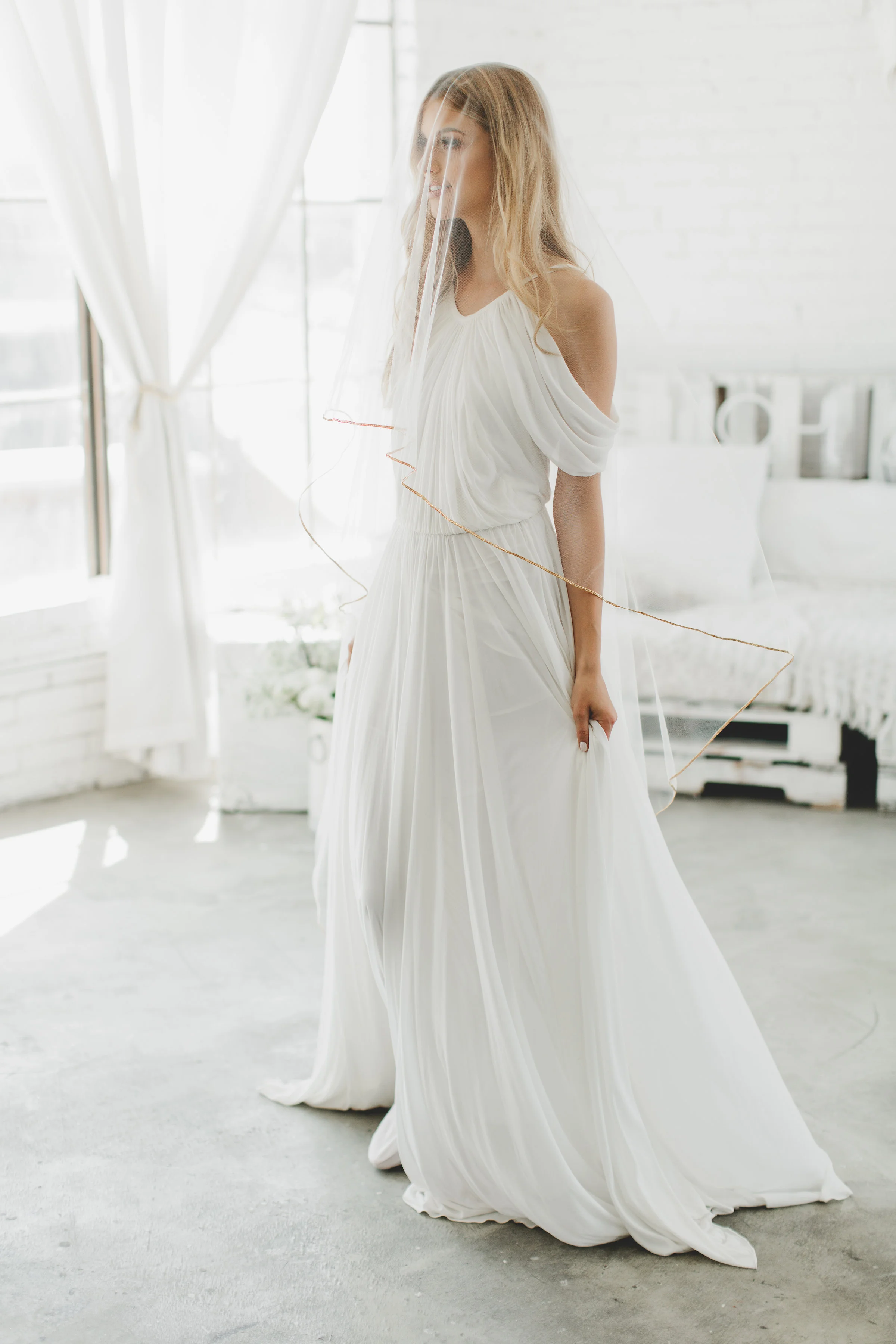 Pencil Edge Drop Wedding Veil #1620