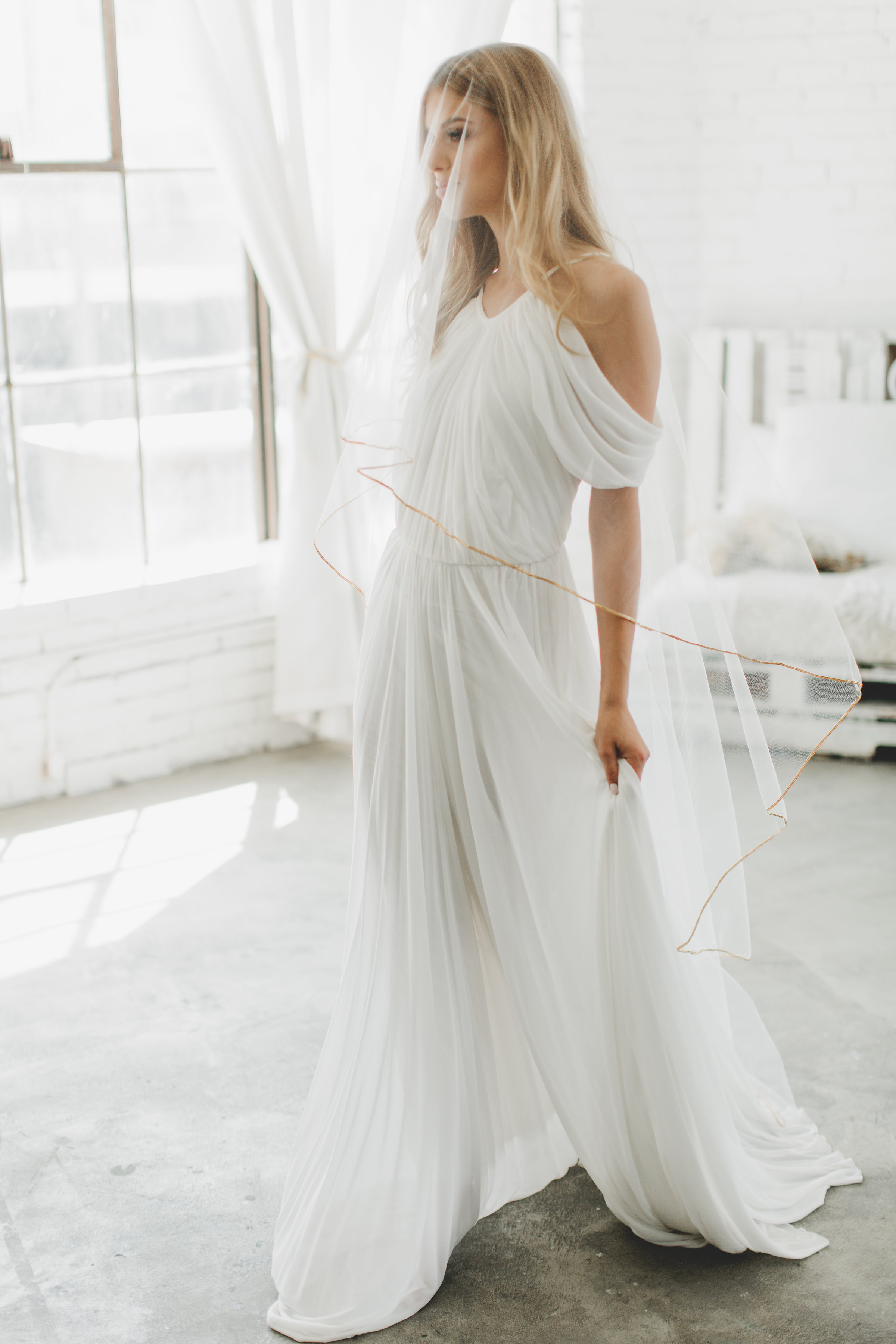 Pencil Edge Drop Wedding Veil #1620