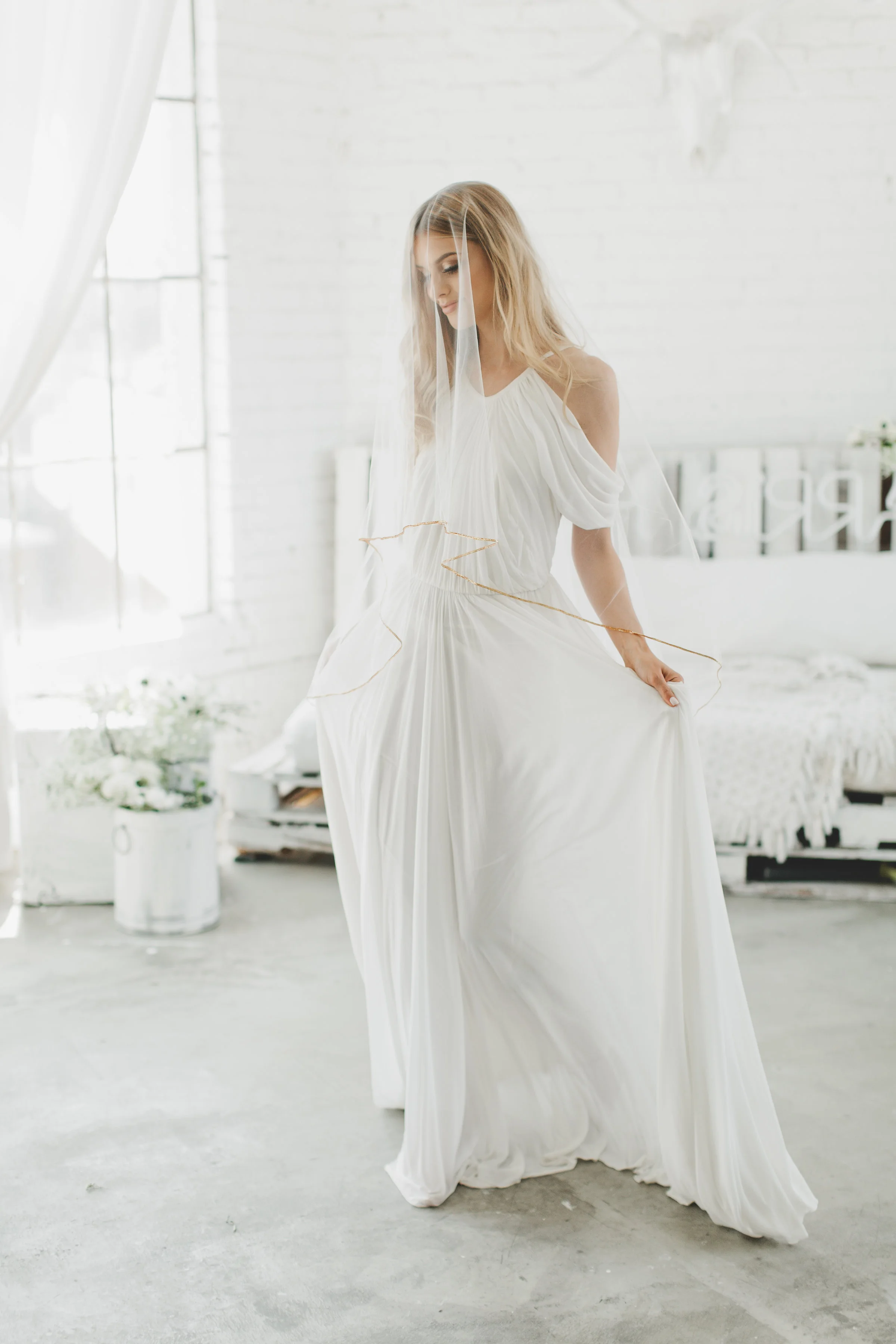 Pencil Edge Drop Wedding Veil #1620