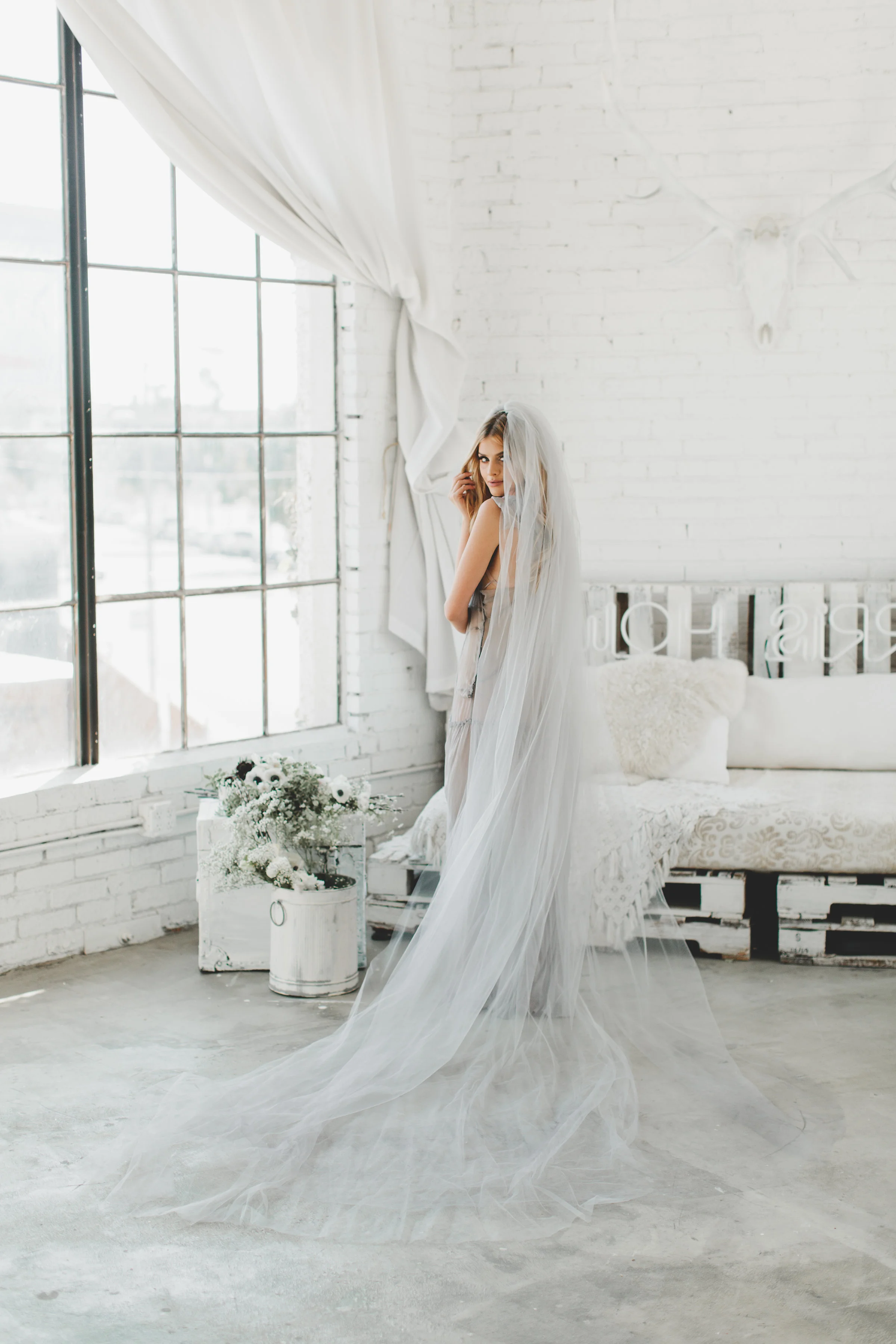 Gray Ombre Little Something Wedding Veil #1710