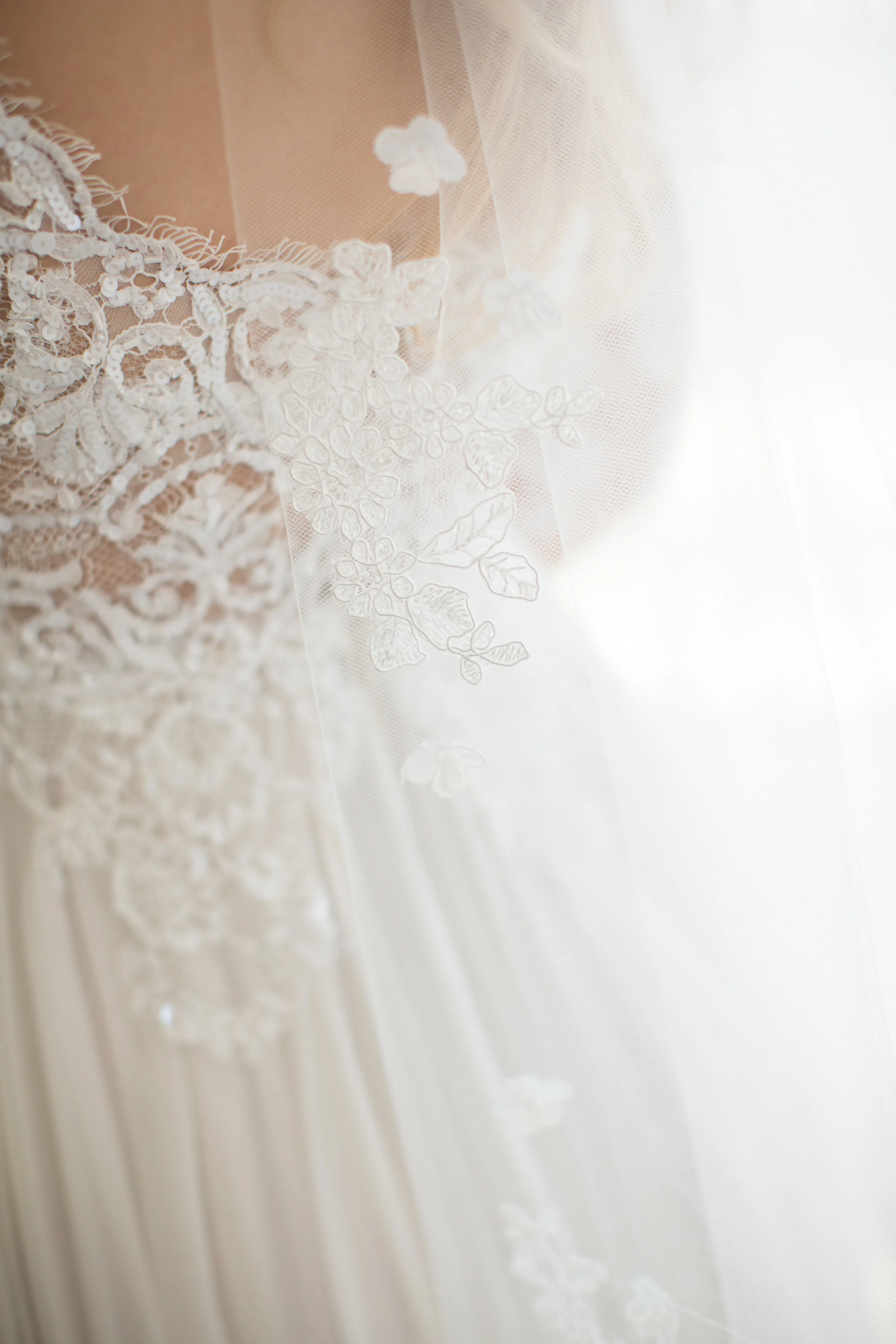Silk & Lace Flower Crown Juliet Cap Veil #1735