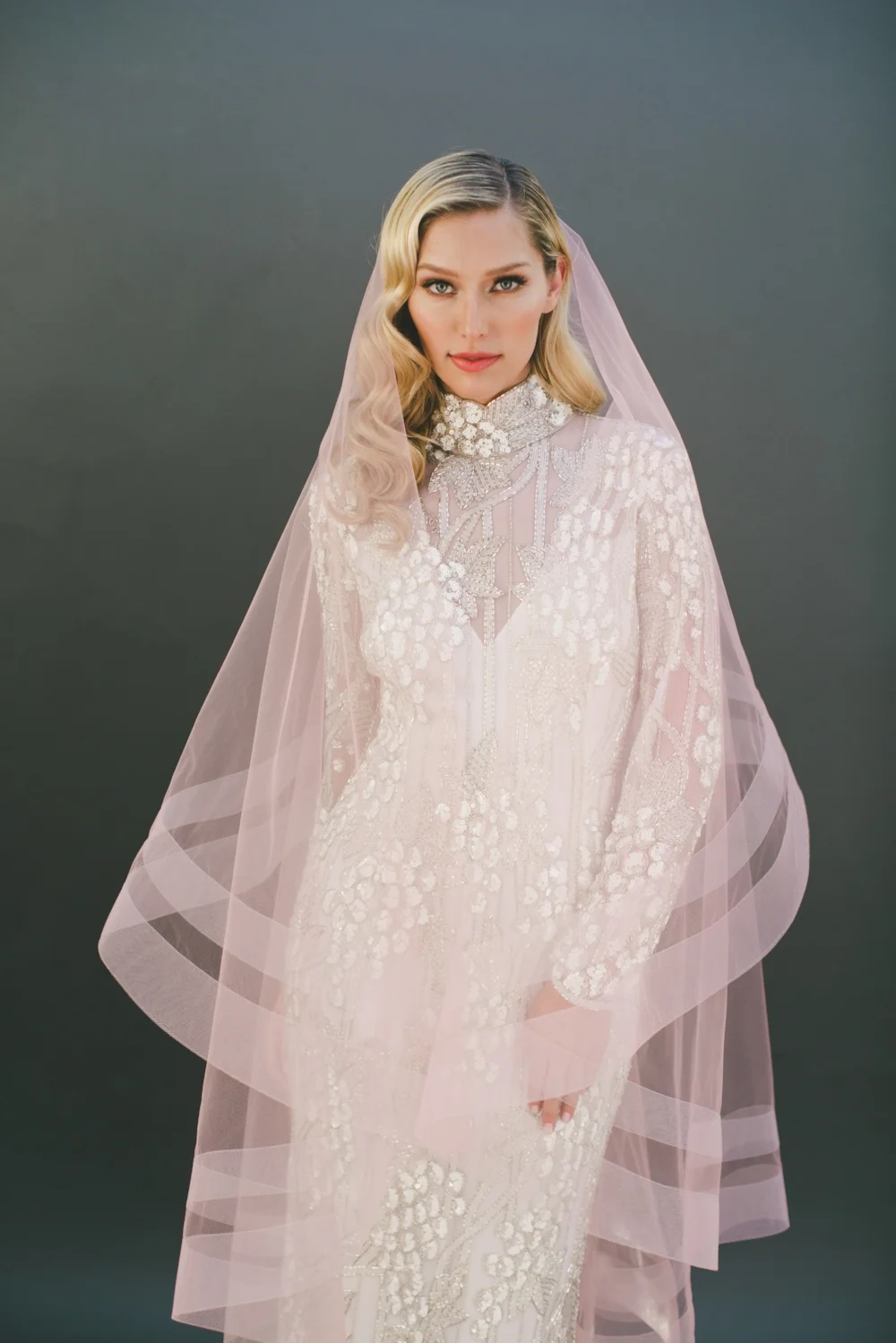 Double Horsehair Braid Wedding Veil #1203