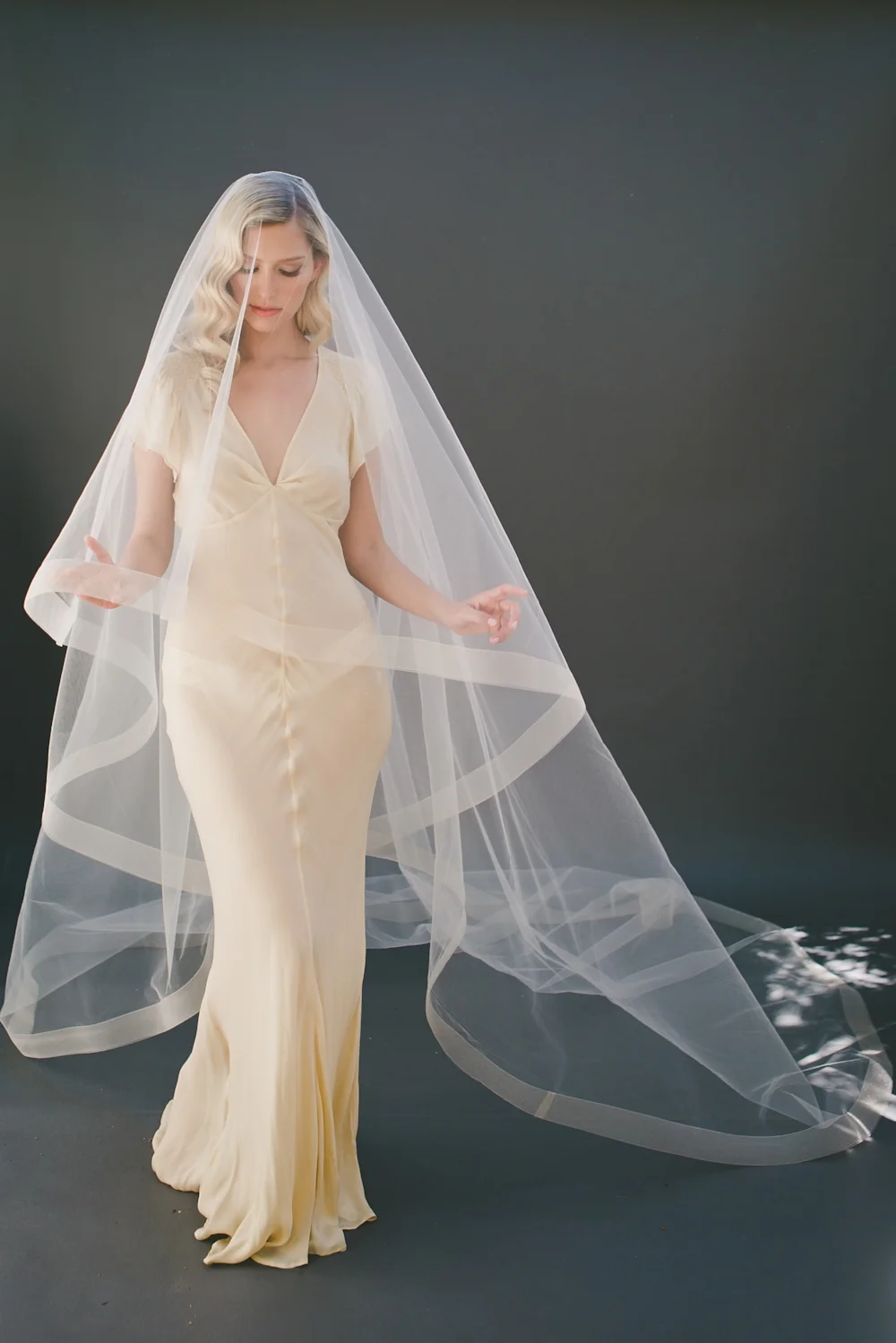 2" Cathedral Horsehair Drop Wedding Veil #1203
