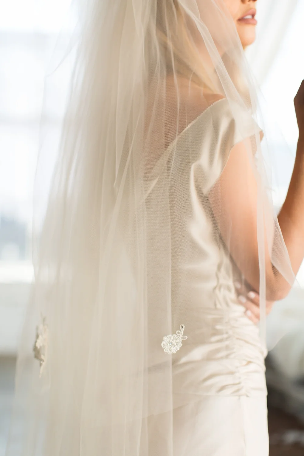 Copy of Triple Layer Lace Adorned Wedding Veil #1724