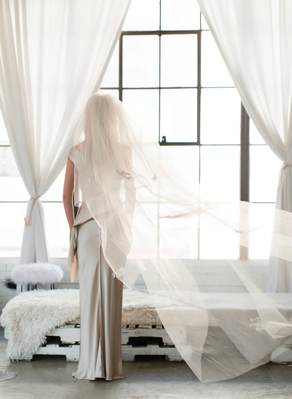Copy of Triple Layer Lace Adorned Wedding Veil #1724
