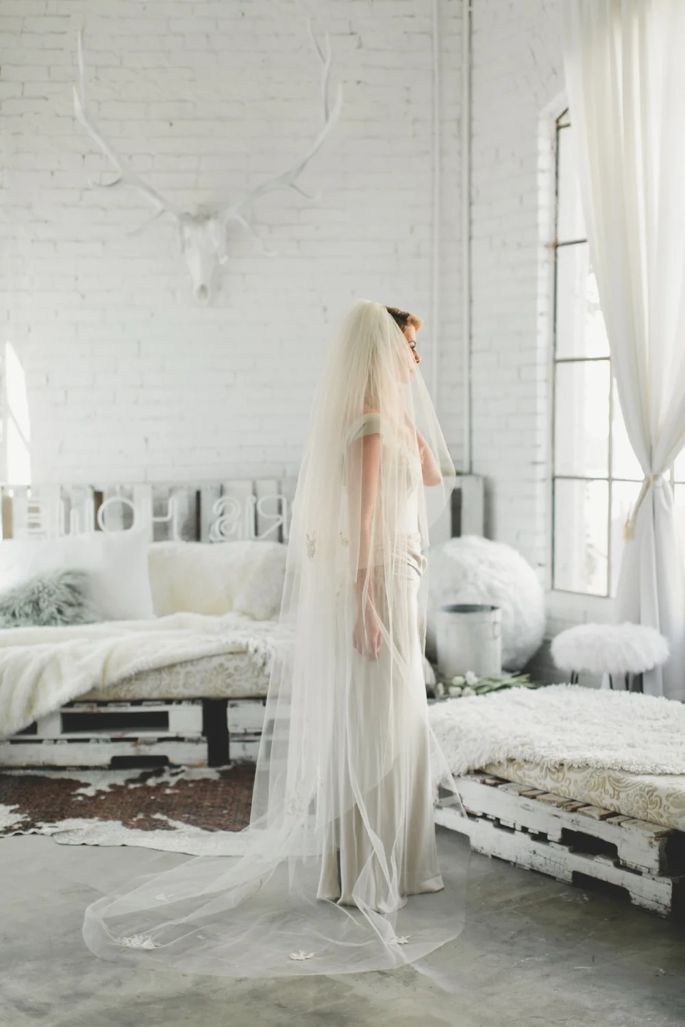 Copy of Triple Layer Lace Adorned Wedding Veil #1724