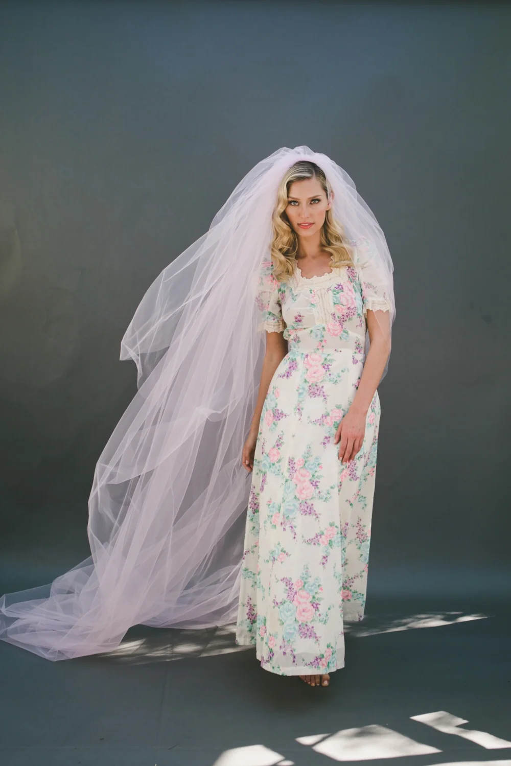Pink Blush Full Volume Triple Layer Little Something Wedding Veil  #0802