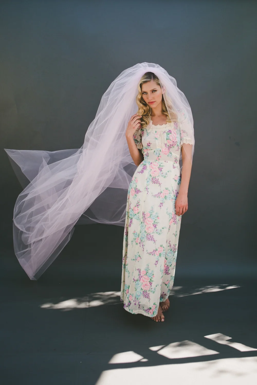 Pink Blush Full Volume Triple Layer Little Something Wedding Veil #0802