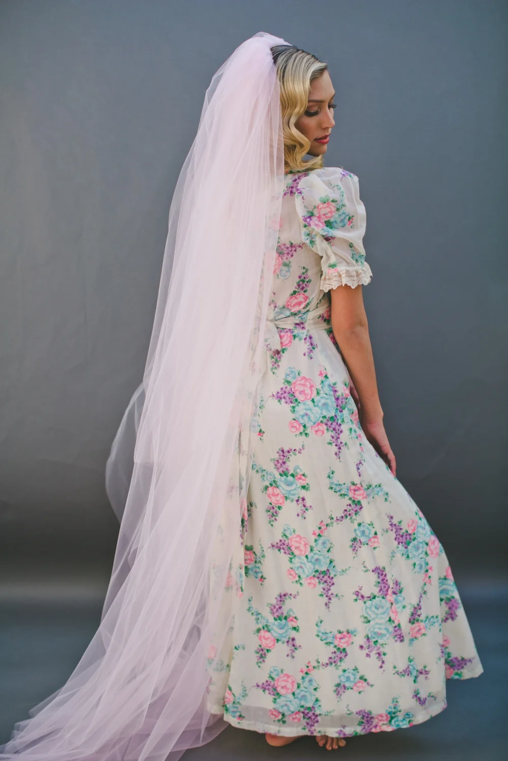 Pink Blush Full Volume Triple Layer Little Something Wedding Veil #0802