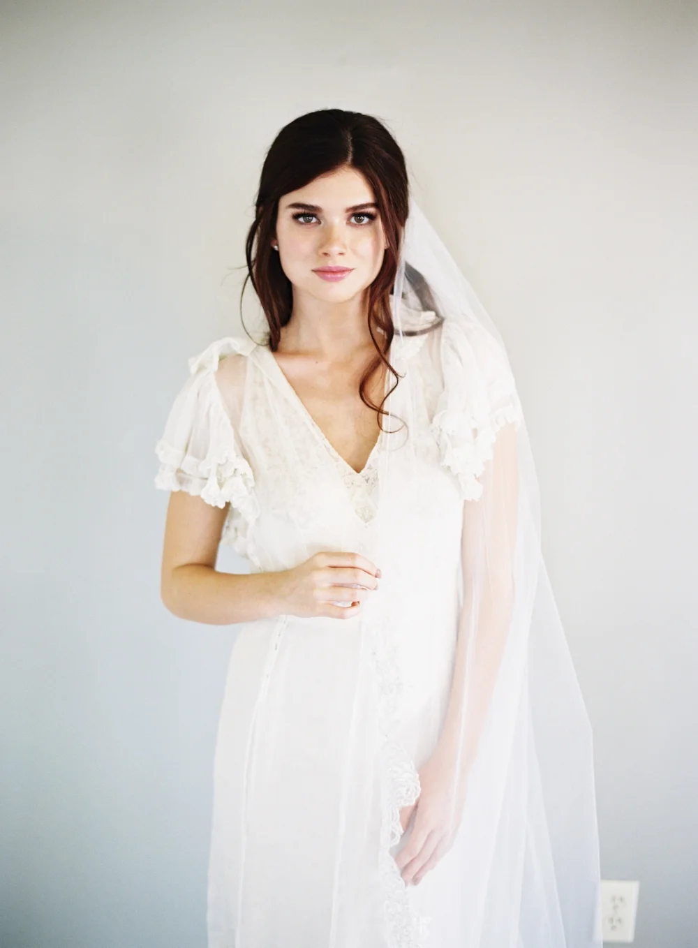 Ivory Lace Cathedral Bridal Veil #1607