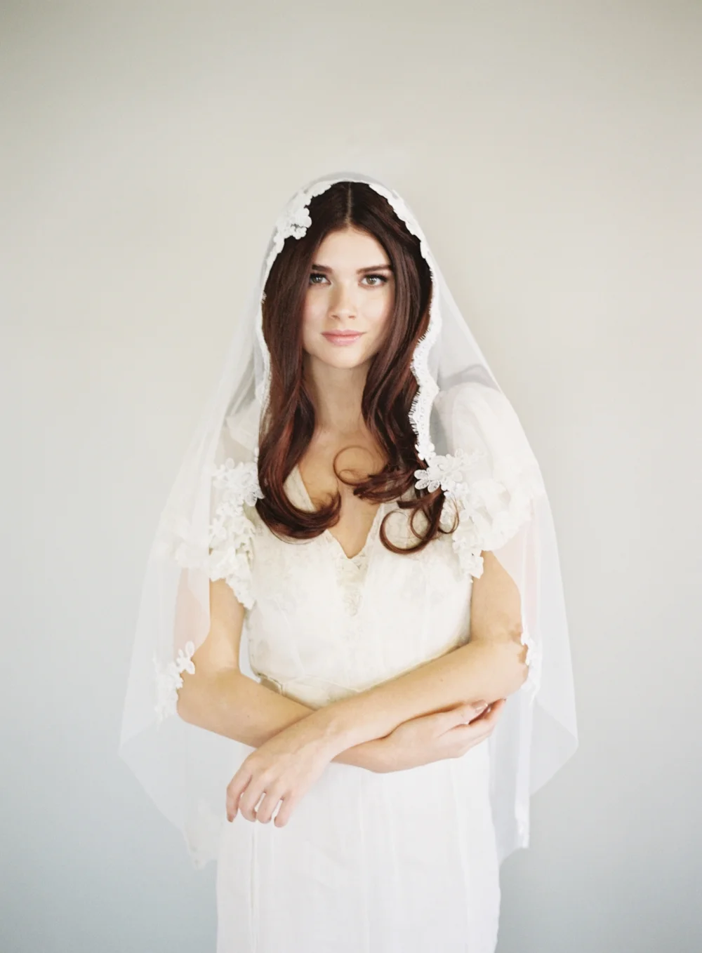English Net Lace Mantilla Wedding Veil #1637