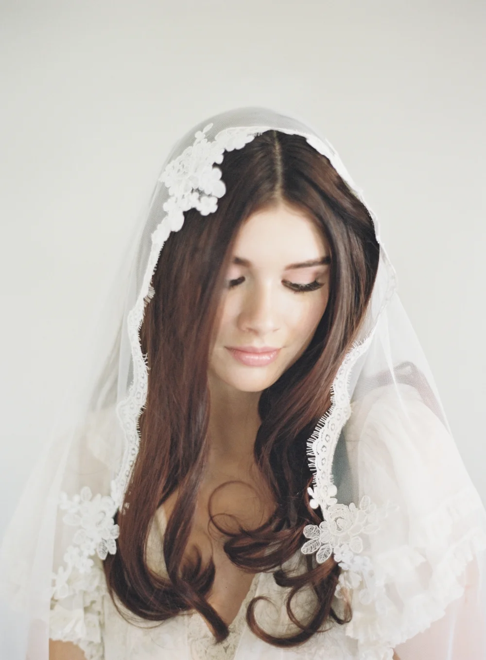 English Net Lace Mantilla Wedding Veil #1637