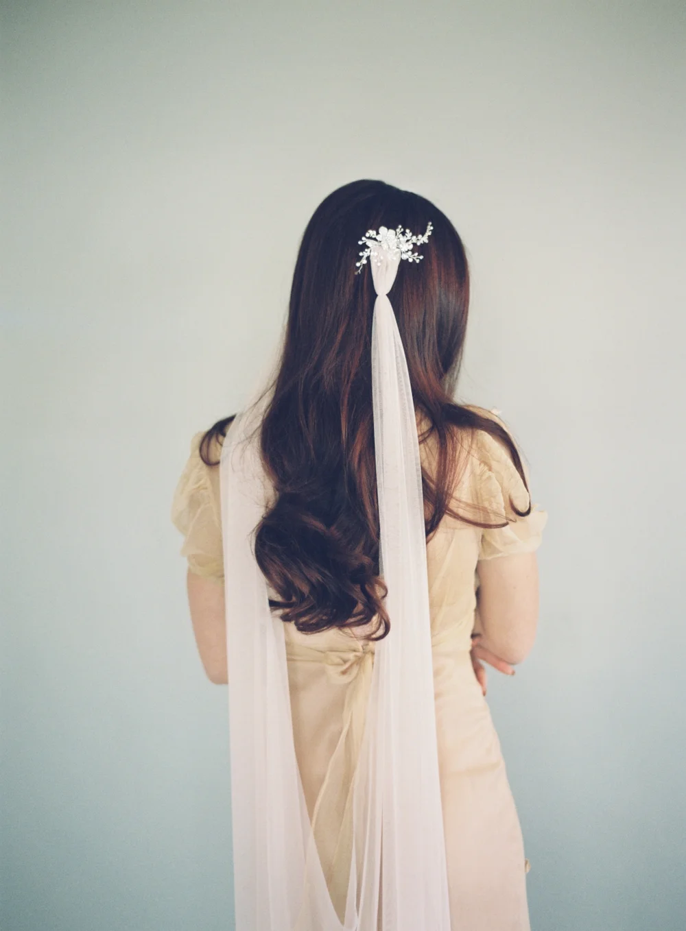 English Net Drape Wedding Veil #1634