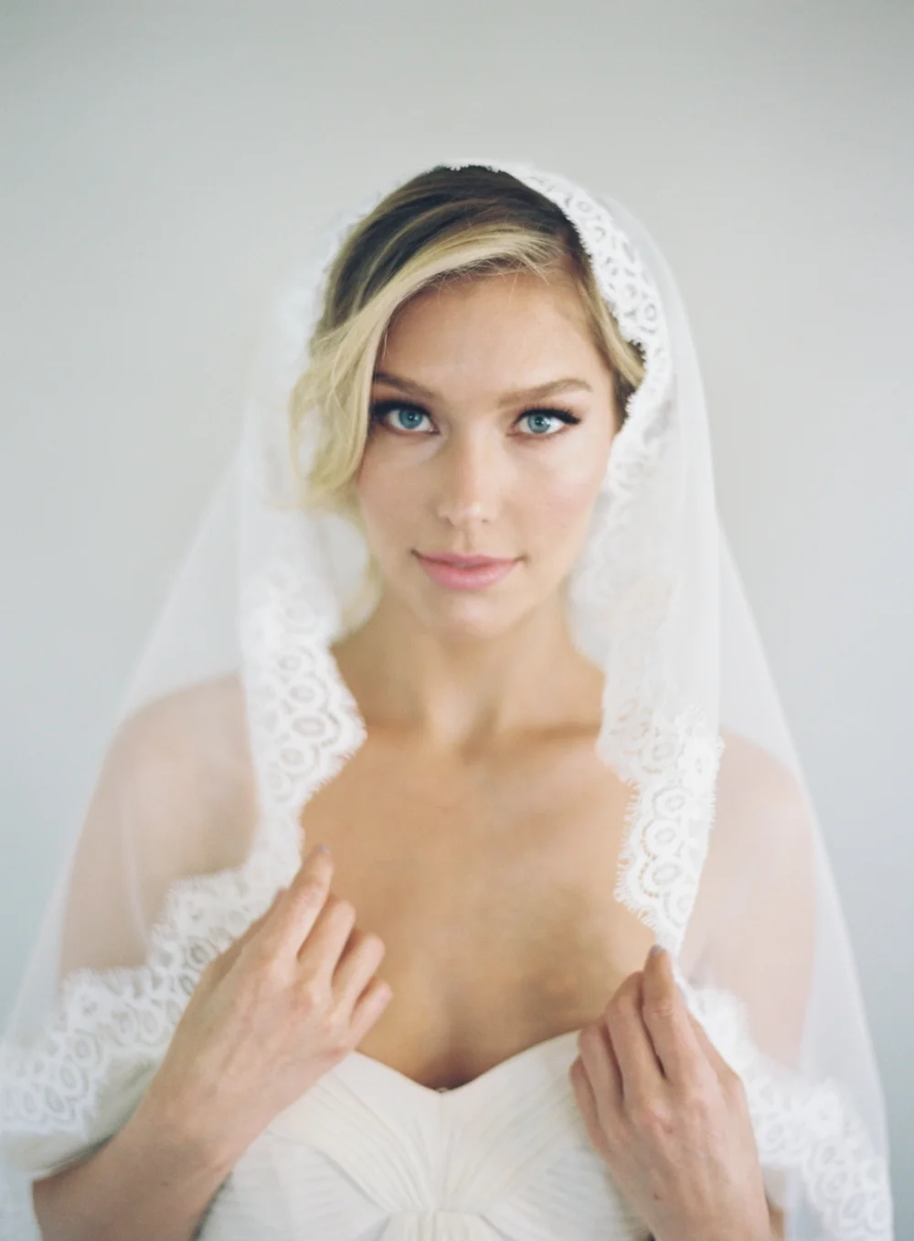 English Net Lace Mantilla Wedding Veil #1631
