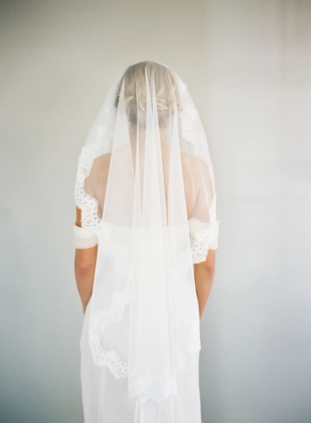 English Net Lace Mantilla Wedding Veil #1631