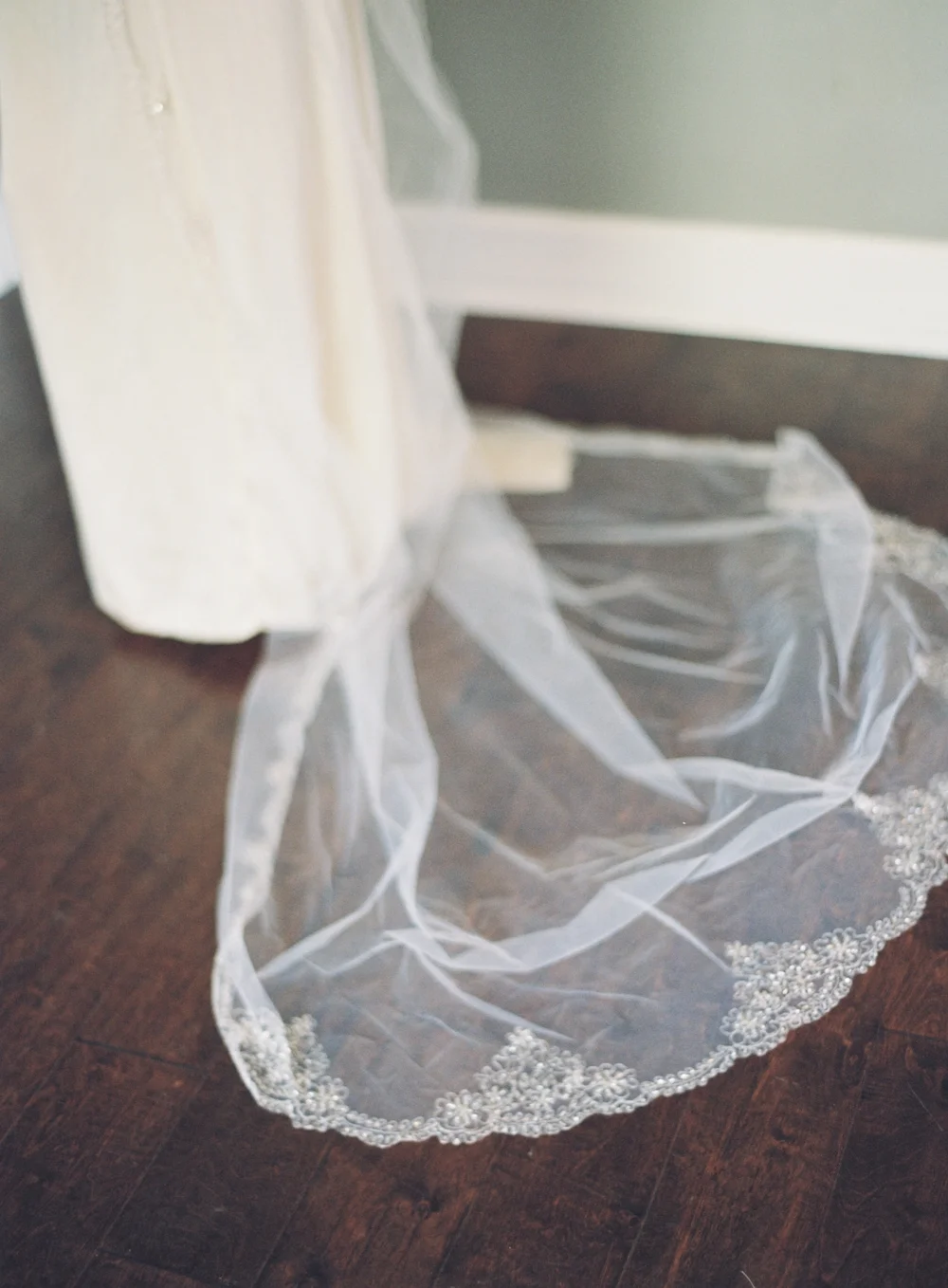 Cathedral Embroidered Crystal Wedding Veil #1611