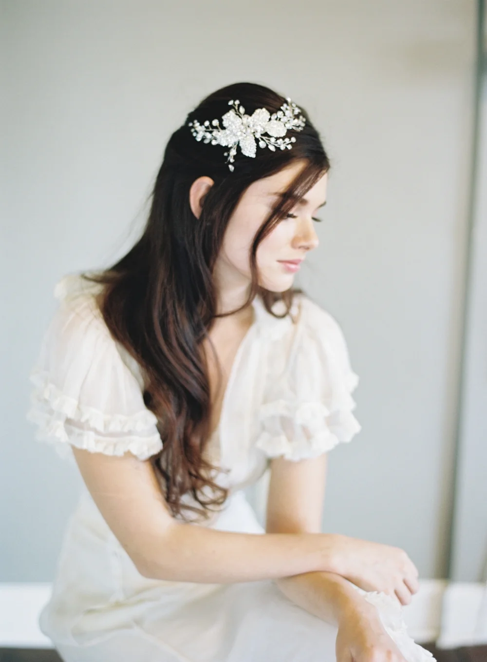 Floral Crystal Bridal Hair Comb #1603