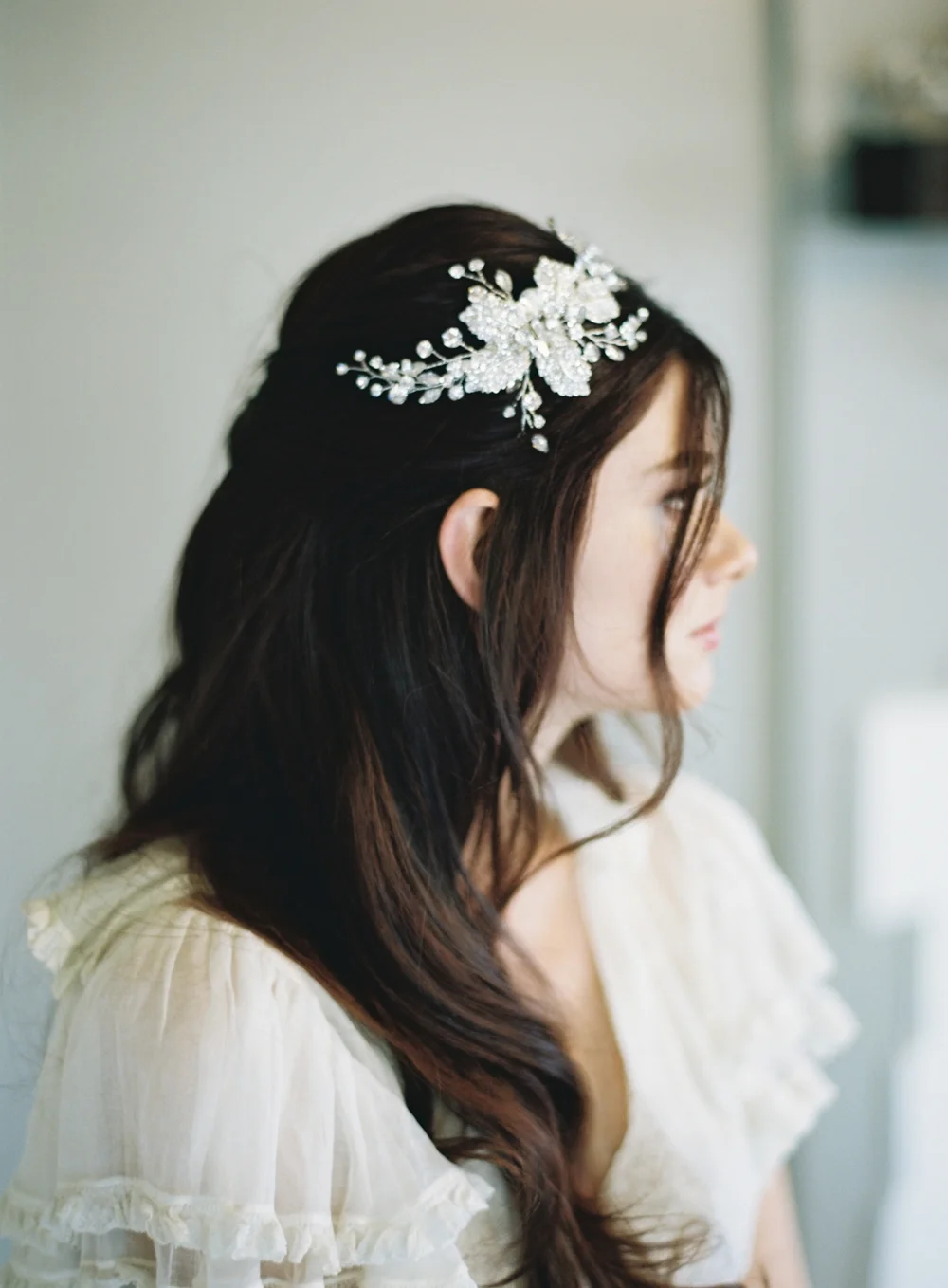 Floral Crystal Bridal Hair Comb #1603