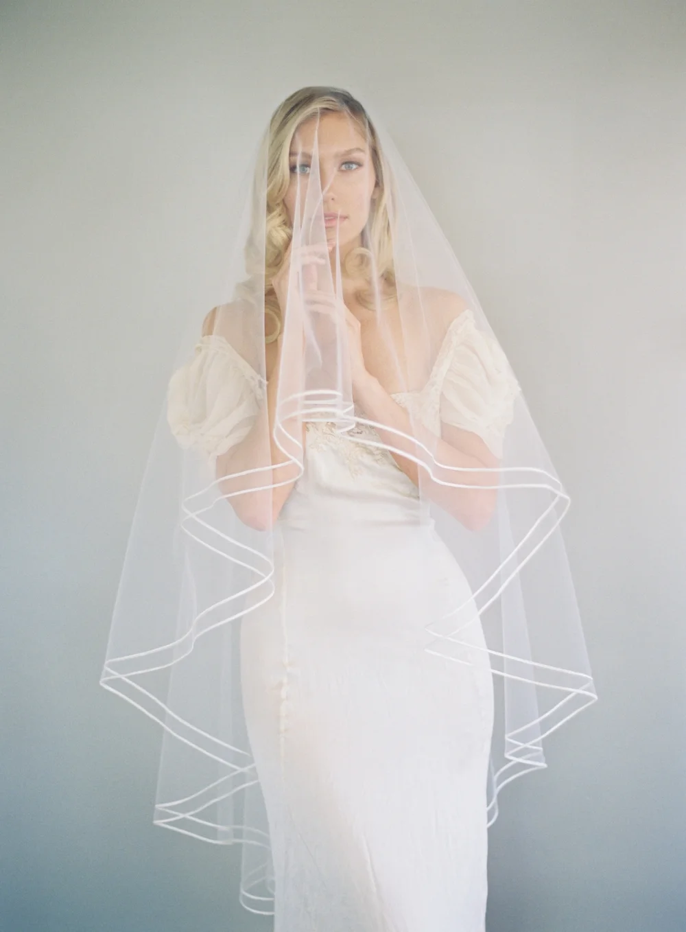 Double Pencil Edge Drop Wedding Veil #1622