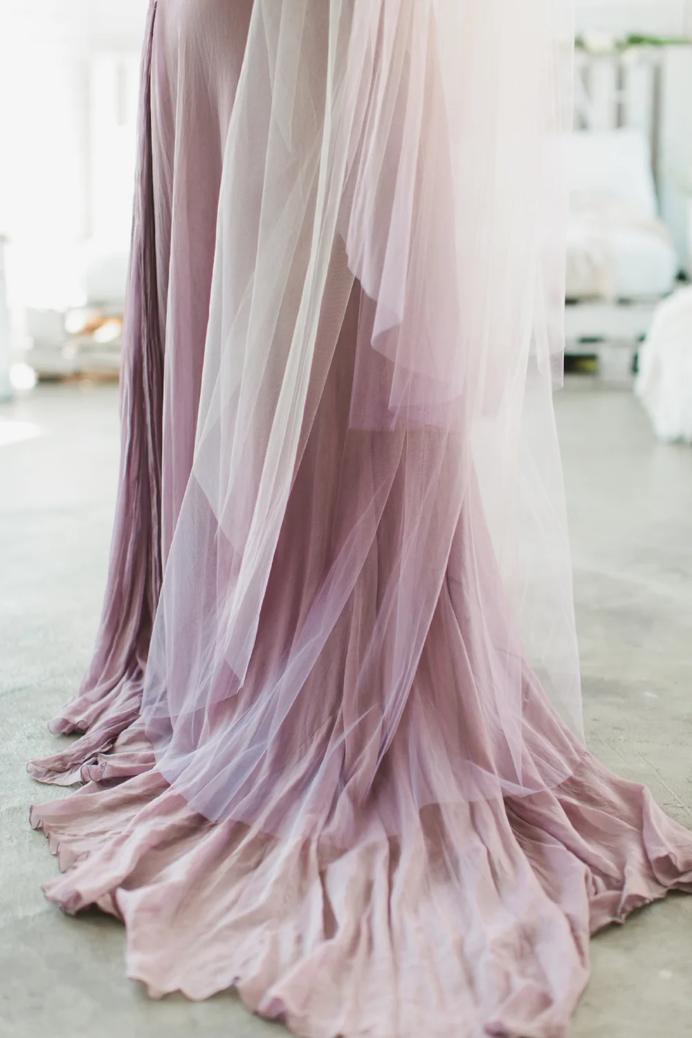 Purple Ombre Triple Layer Little Something Wedding Veil #1710