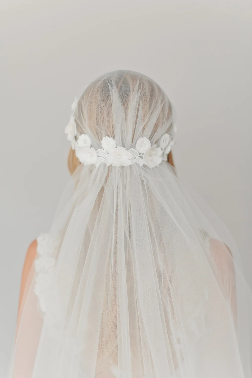 3D Flower Juliet Cap Veil #1730