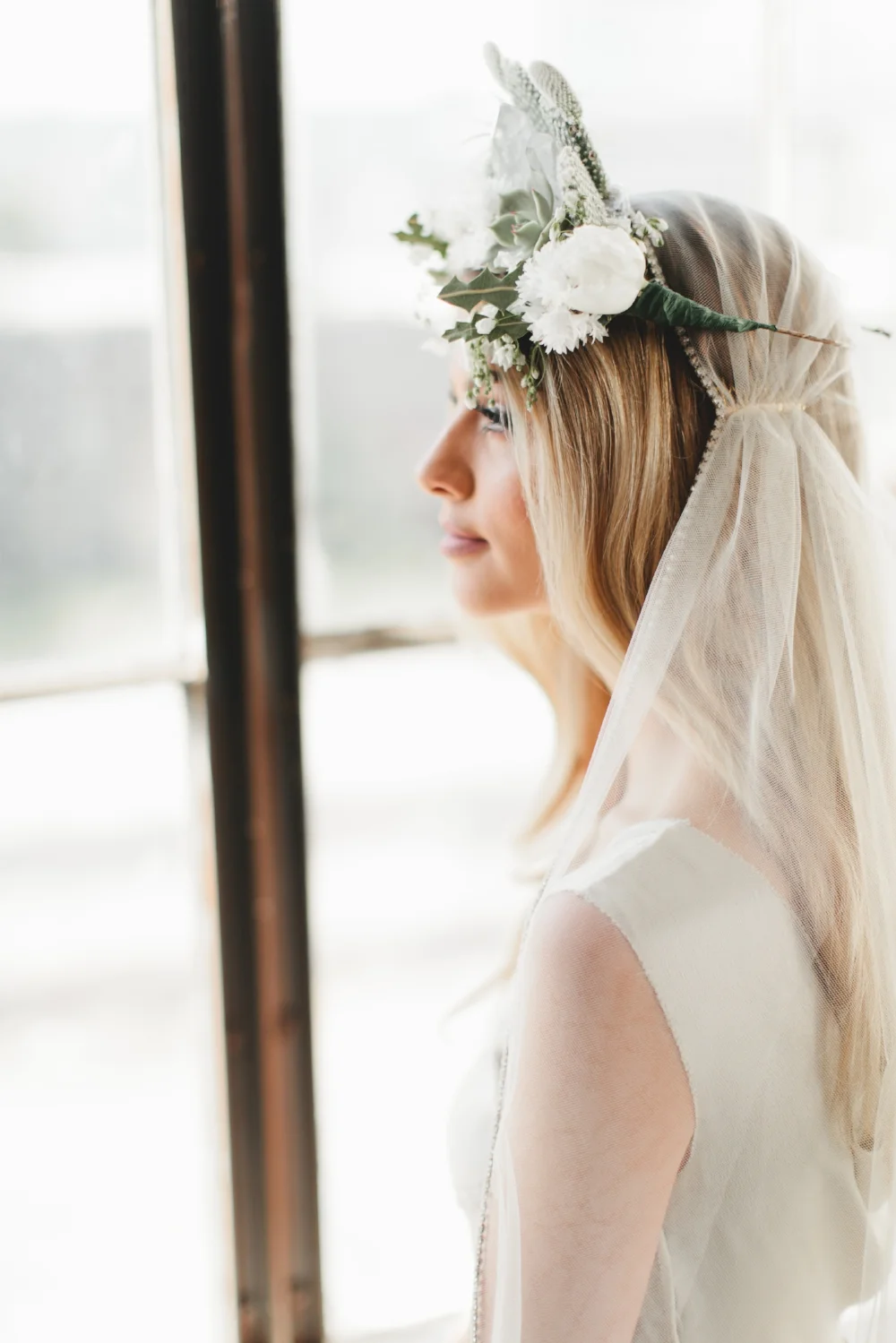 Crystal Juliet Cap Veil #1209