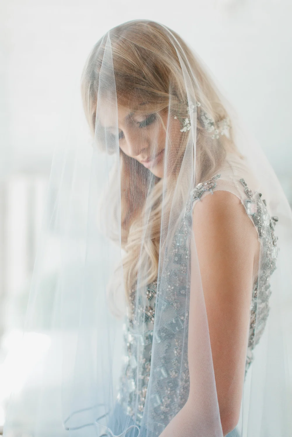 Blue Ombre' Drop Veil #1711