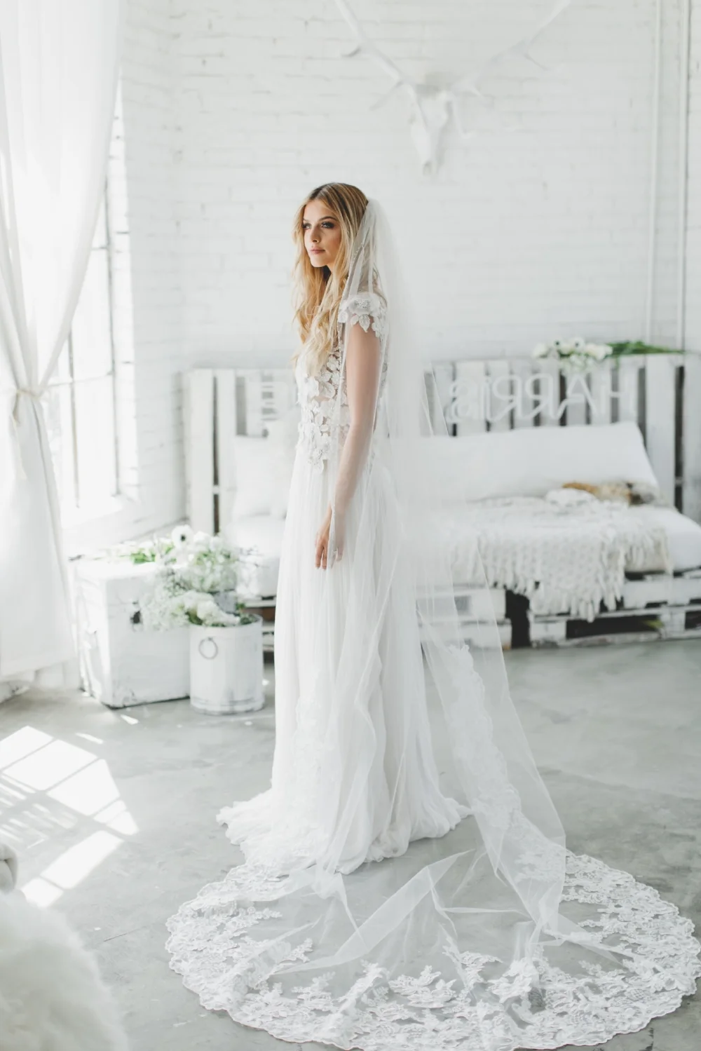 Cathedral Lace Bridal Wedding Veil #1609