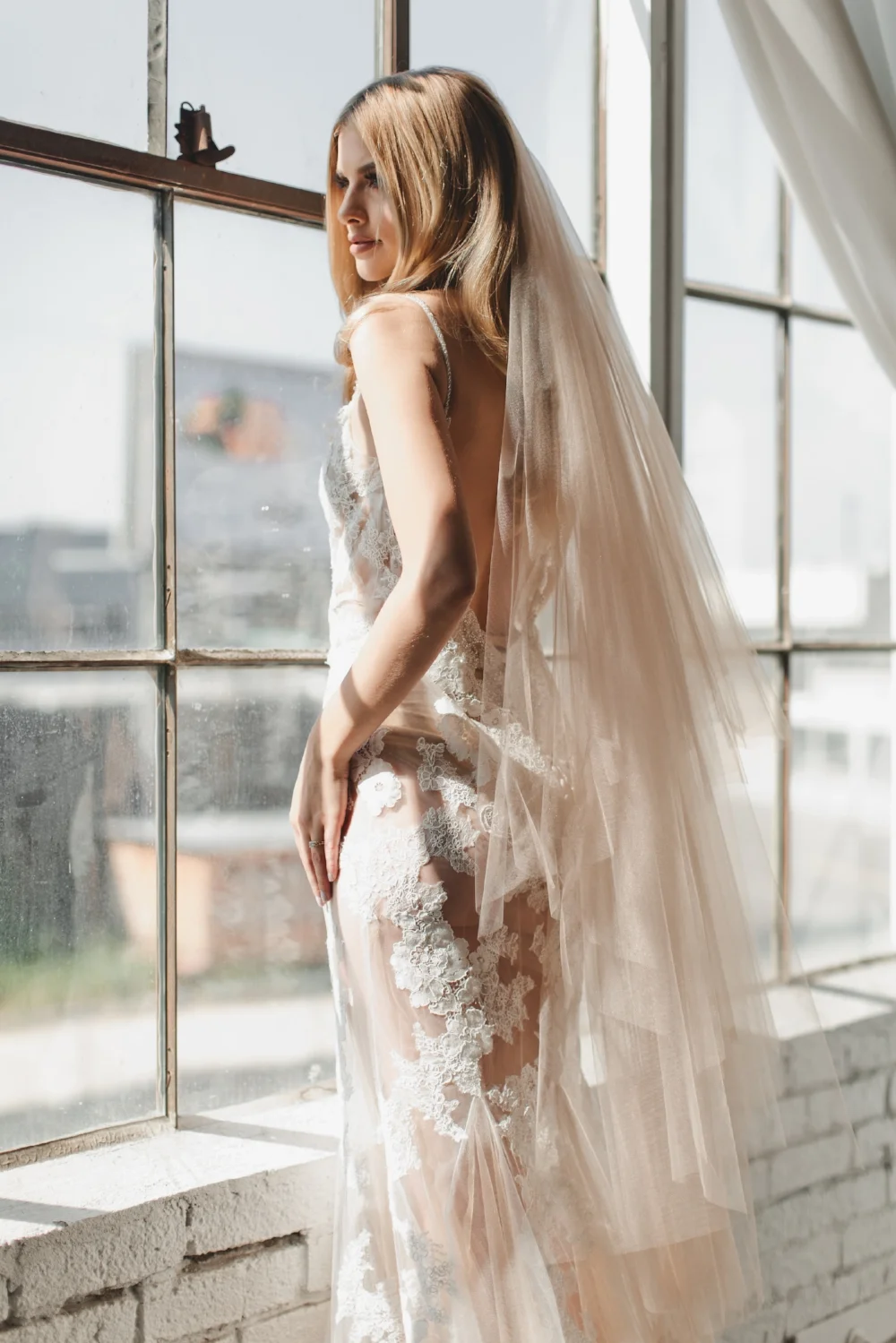 Double Double Layer Drop Wedding Veil #1701