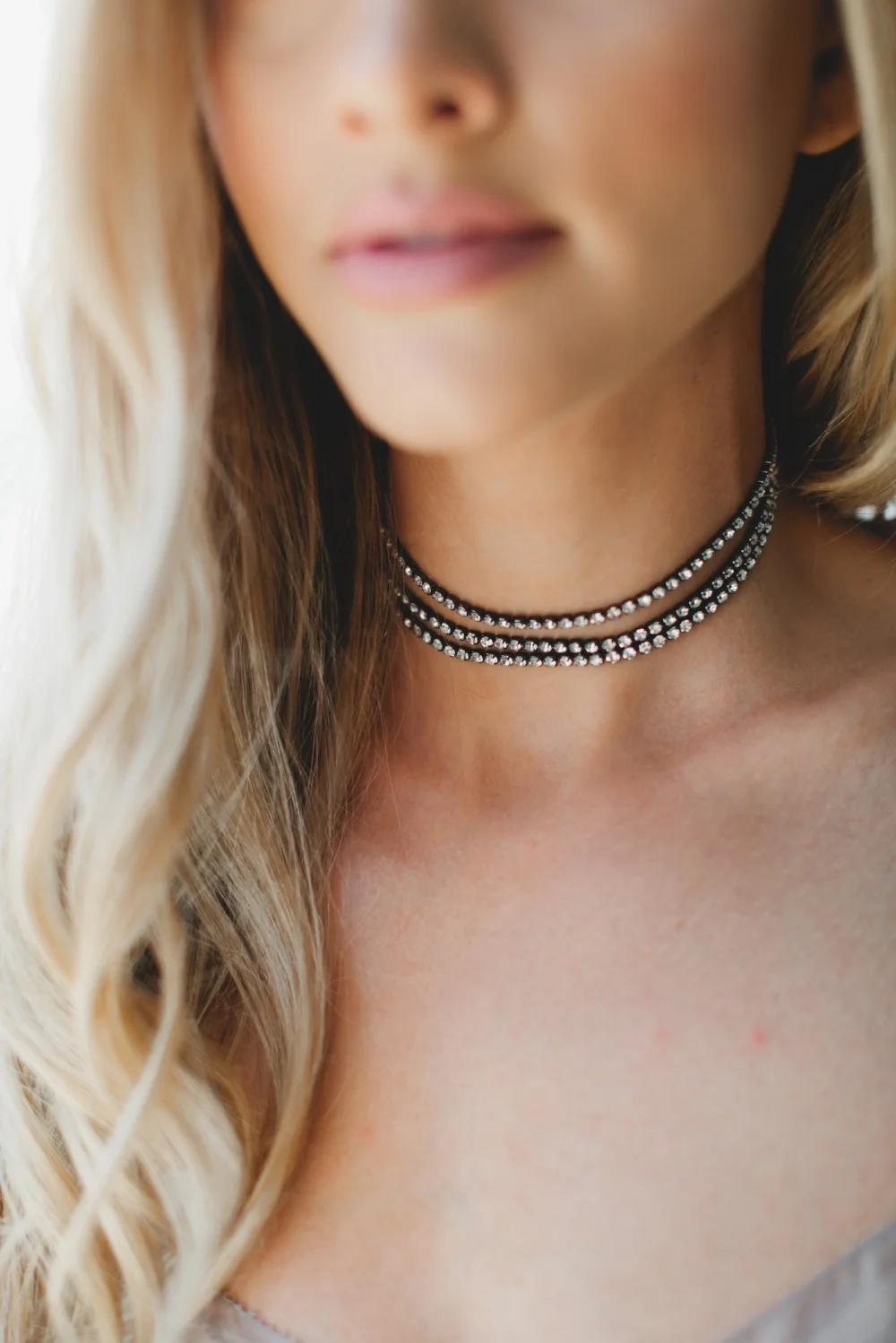 Triple Strand Rhinestone Choker #1743