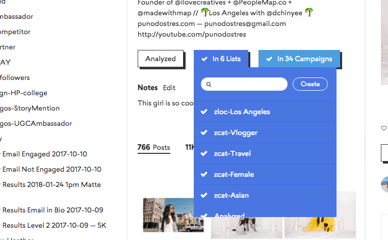 TIP: Click the three dots next to the list name in the Add to List menu on a Profile to quickly open that list in the List Panel.