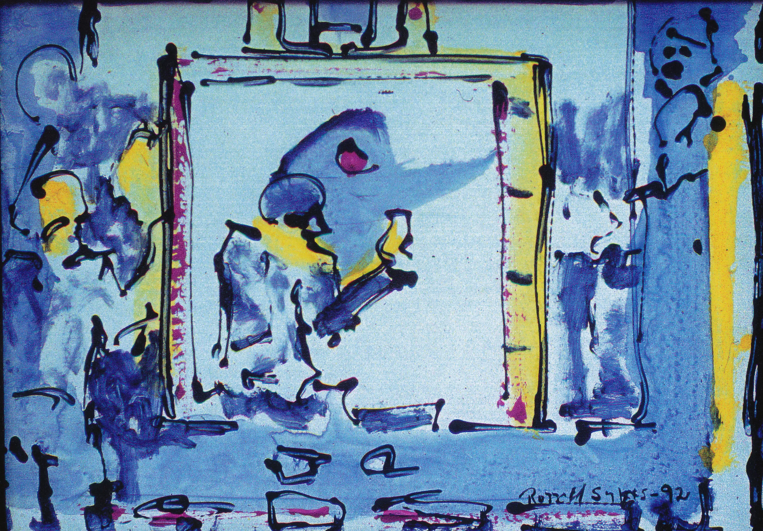 The Studio...Image of a Painter During the Riots 1992