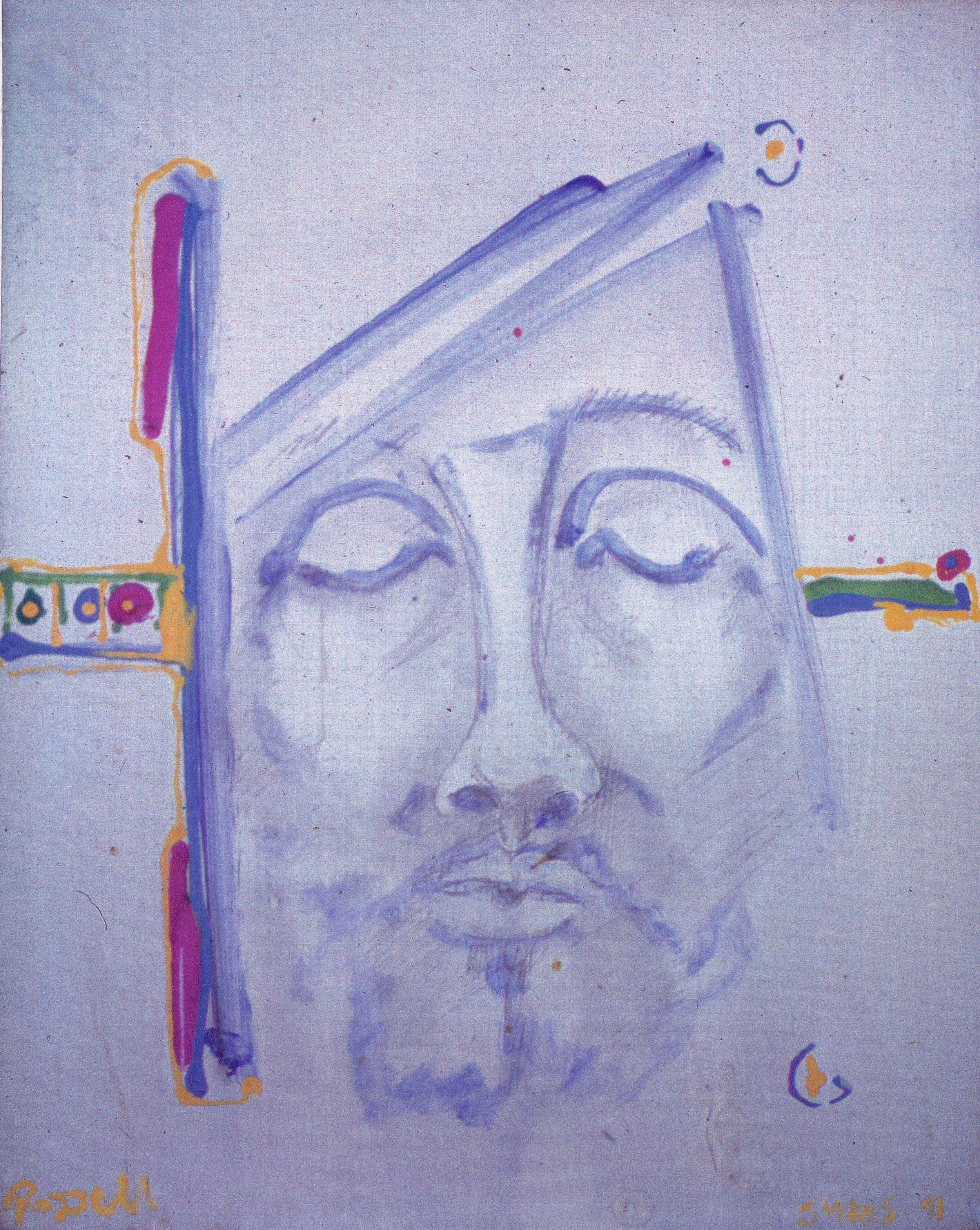 Untitled, Pencil Sketch in Blue 1991