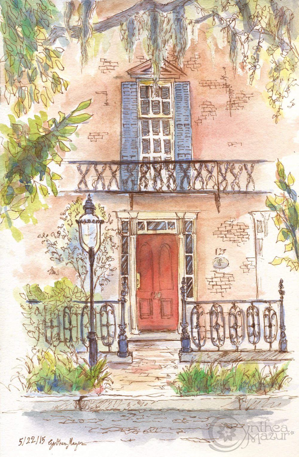 Pen, watercolor