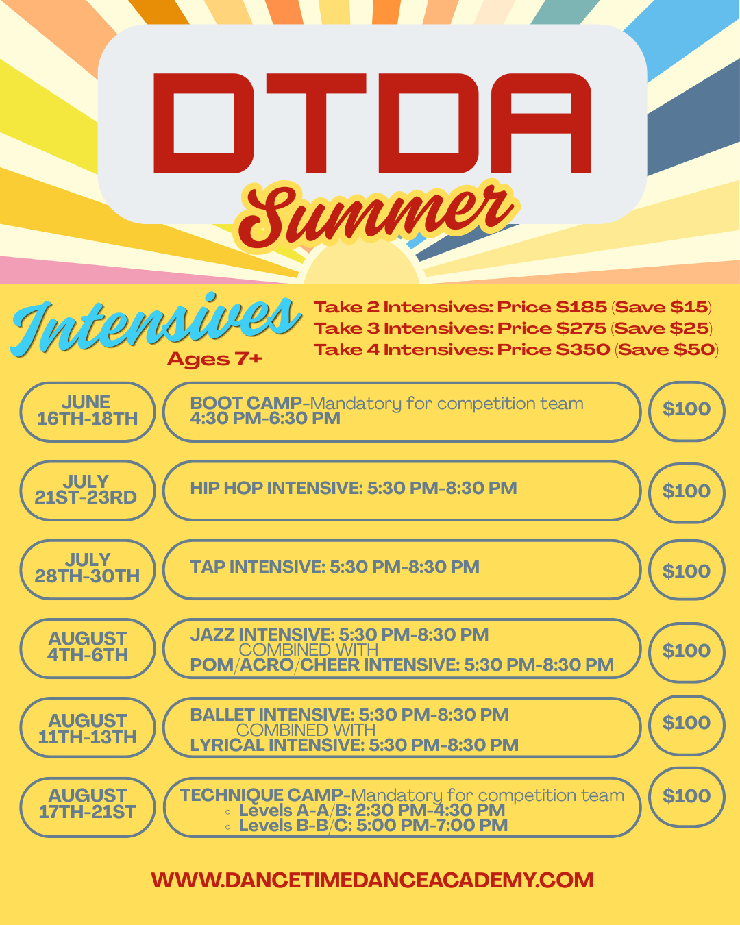 DTDA Intensives