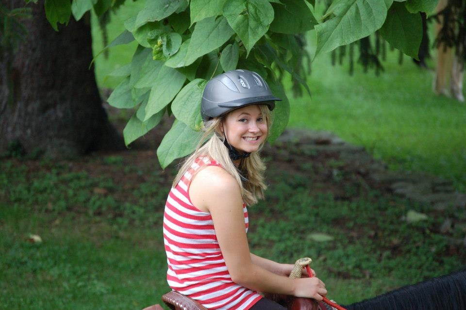 Picture of me attempting to horseback ride for exercise and fun!