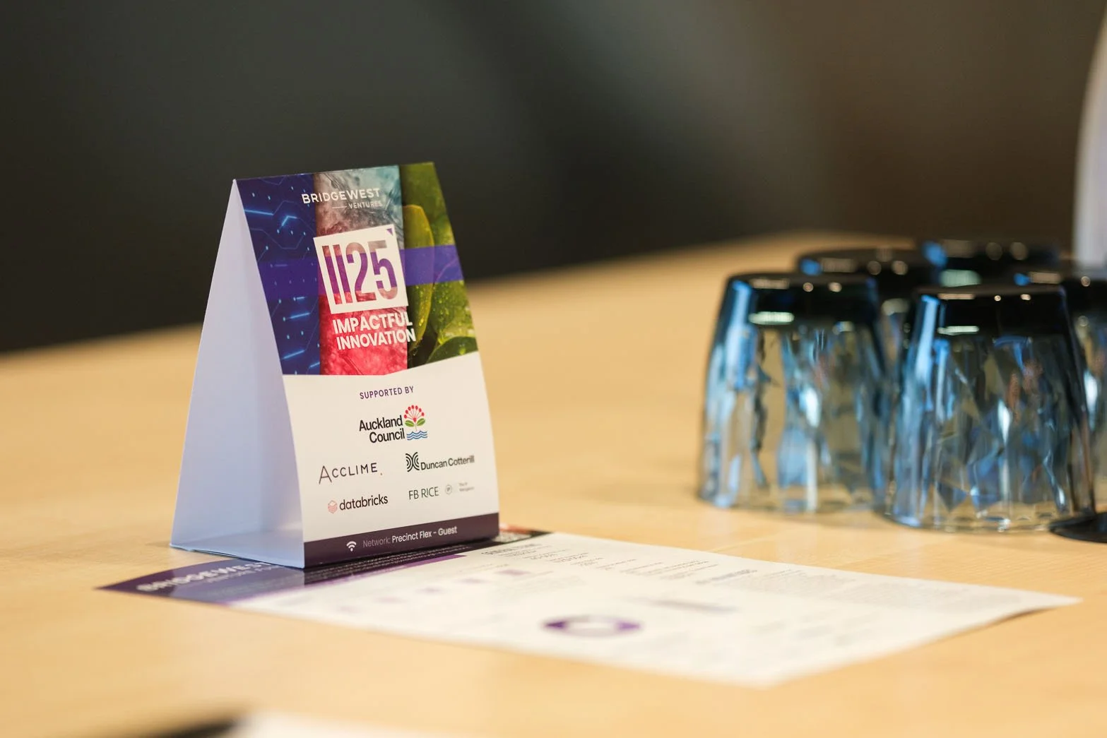 Photo of a table tent at the conference