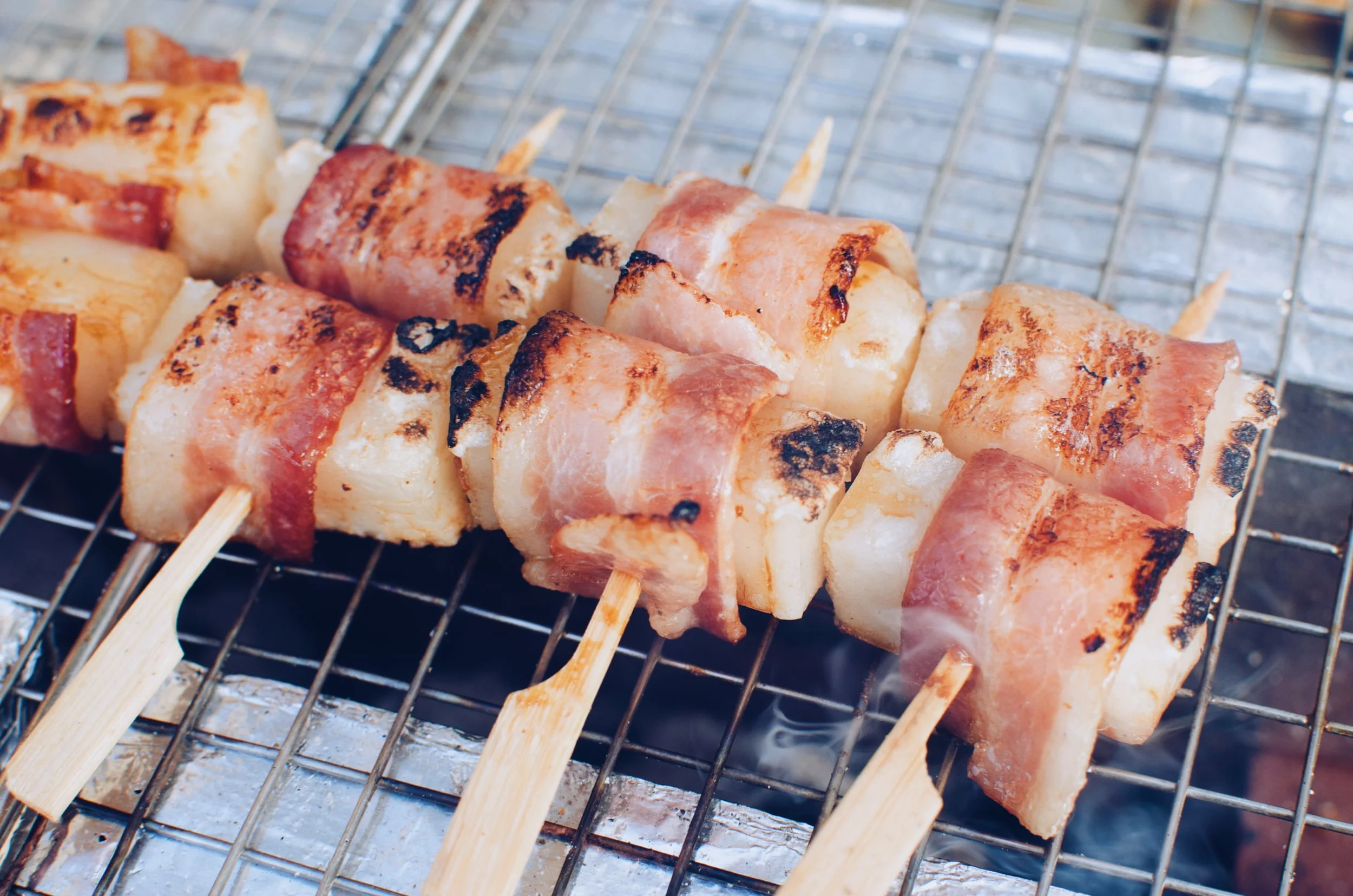 Bacon wrapped mochi made a good thing even better.