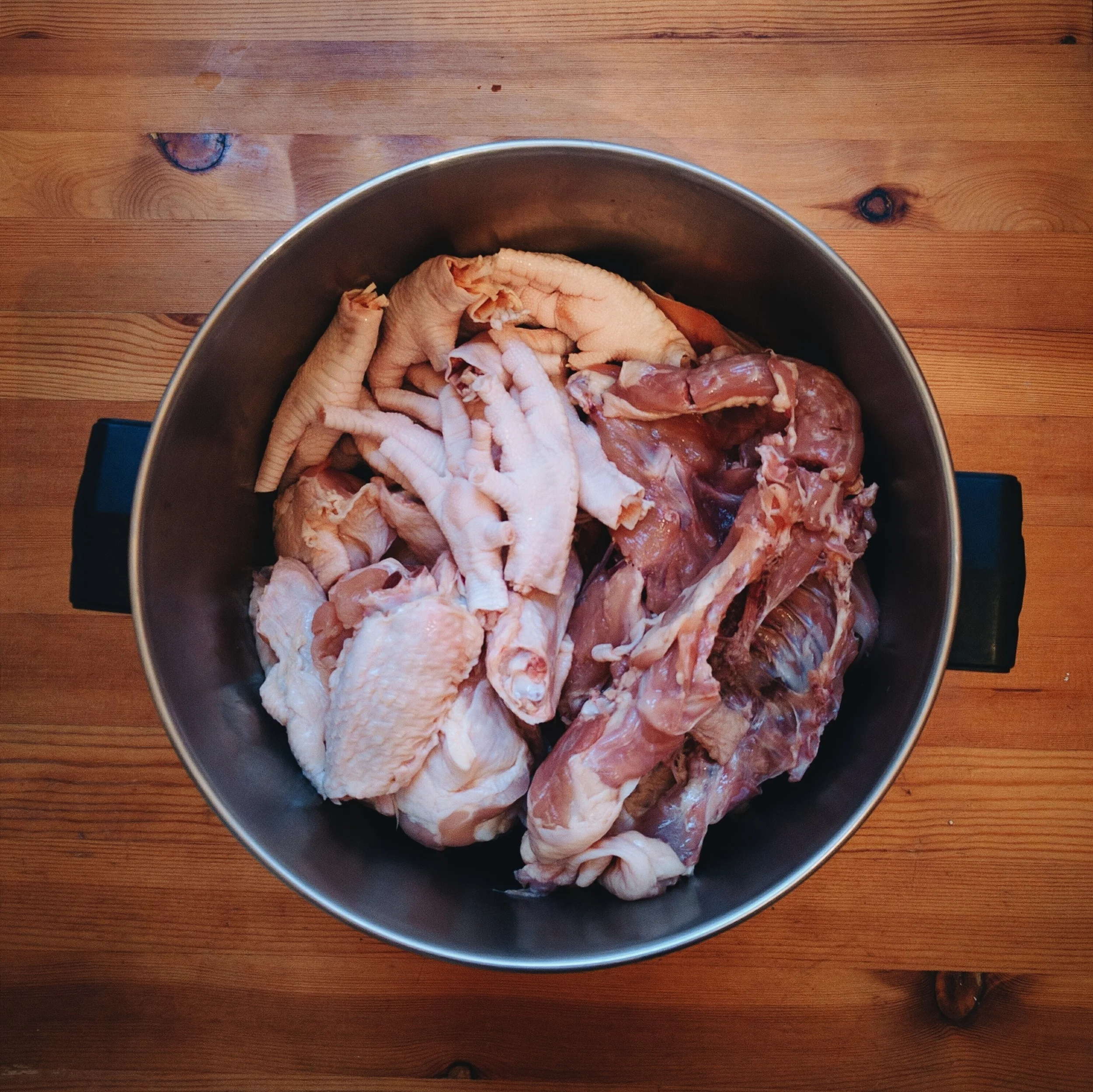 Chopping off the toes of the chicken feet is a disturbing feeling, but you will get used to it.