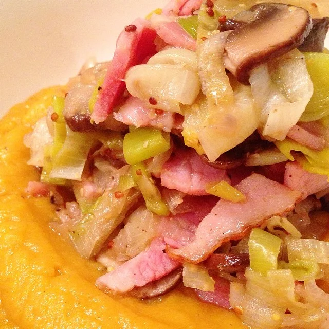 Bubble & Squeak Sautee with Golden Cauliflower Puree