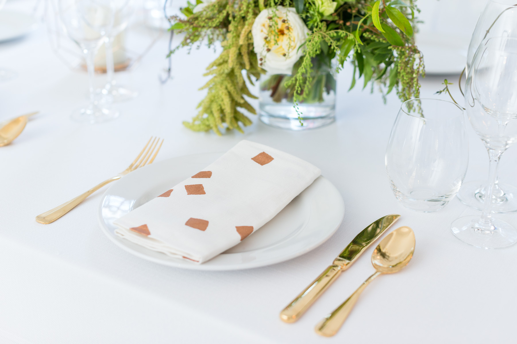 Image: You can't go wrong with these gorgeous confetti hand painted napkins.