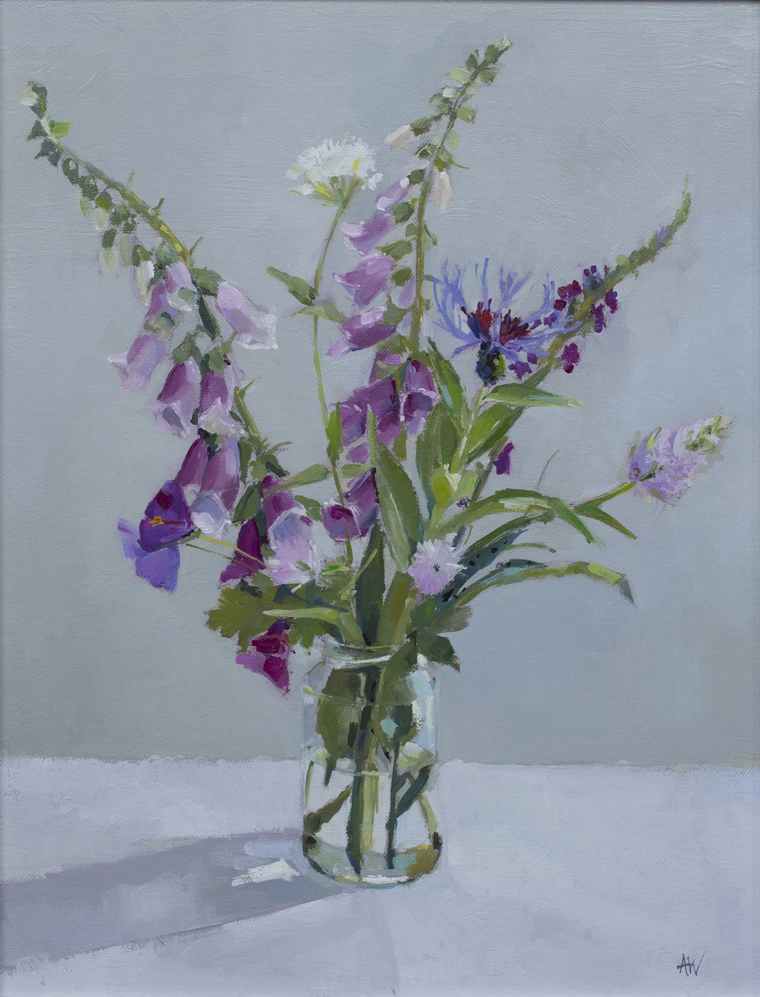 Foxgloves in jam jar