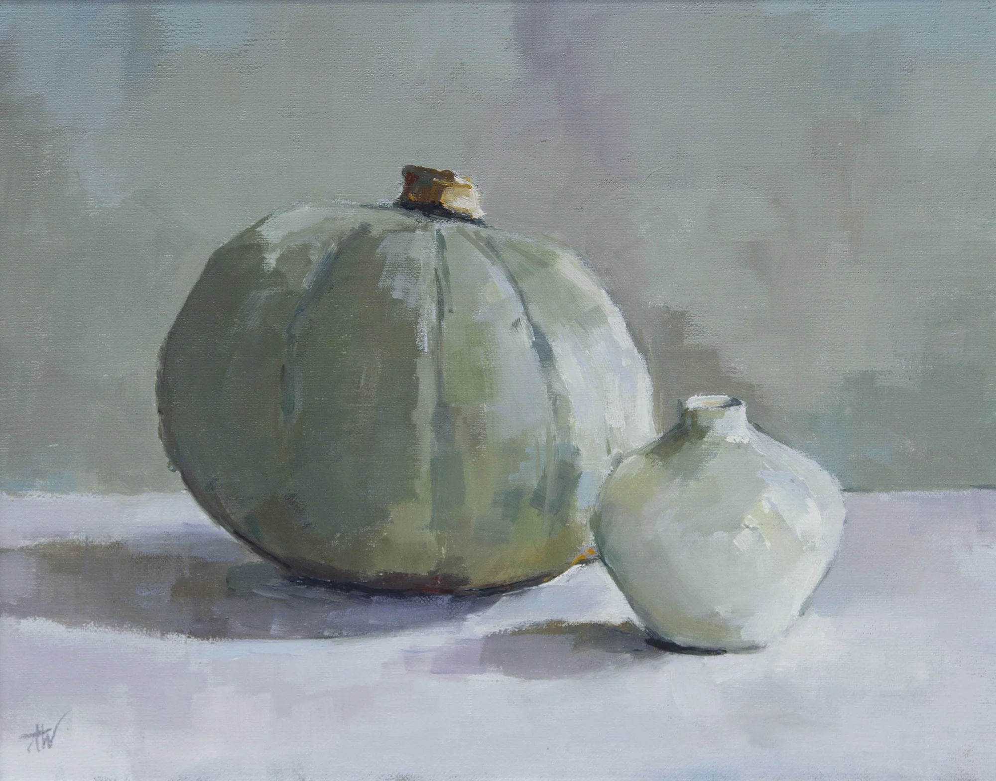 Blue pumpkin & pot